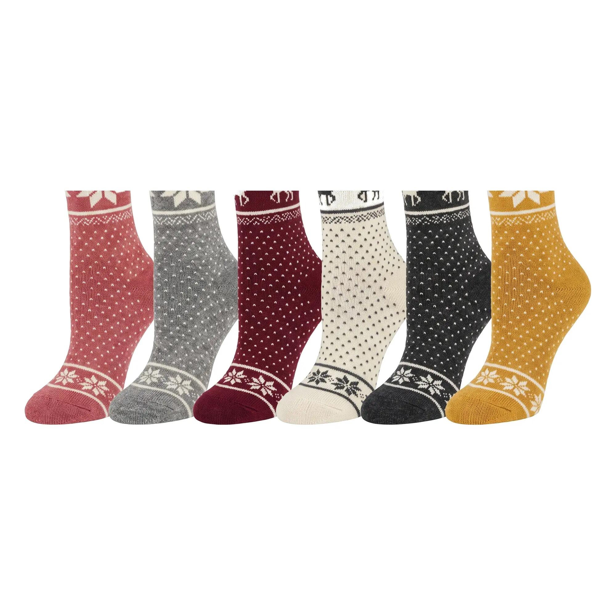 Damen Herren Freizeitsocken warm Norwegermuster Merino- und Alpakawolle 4 Paar 4/5
