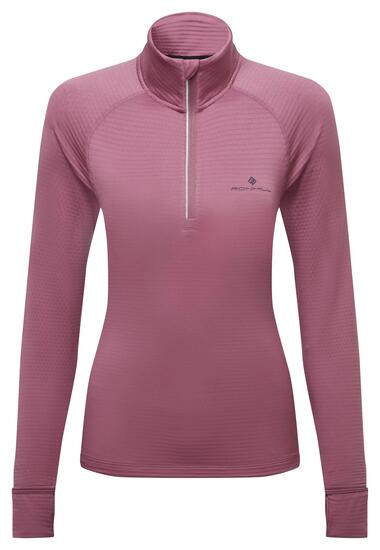 Dames - Hardlopen - Jas - Winter, 1/2-rits - Rood/oranje