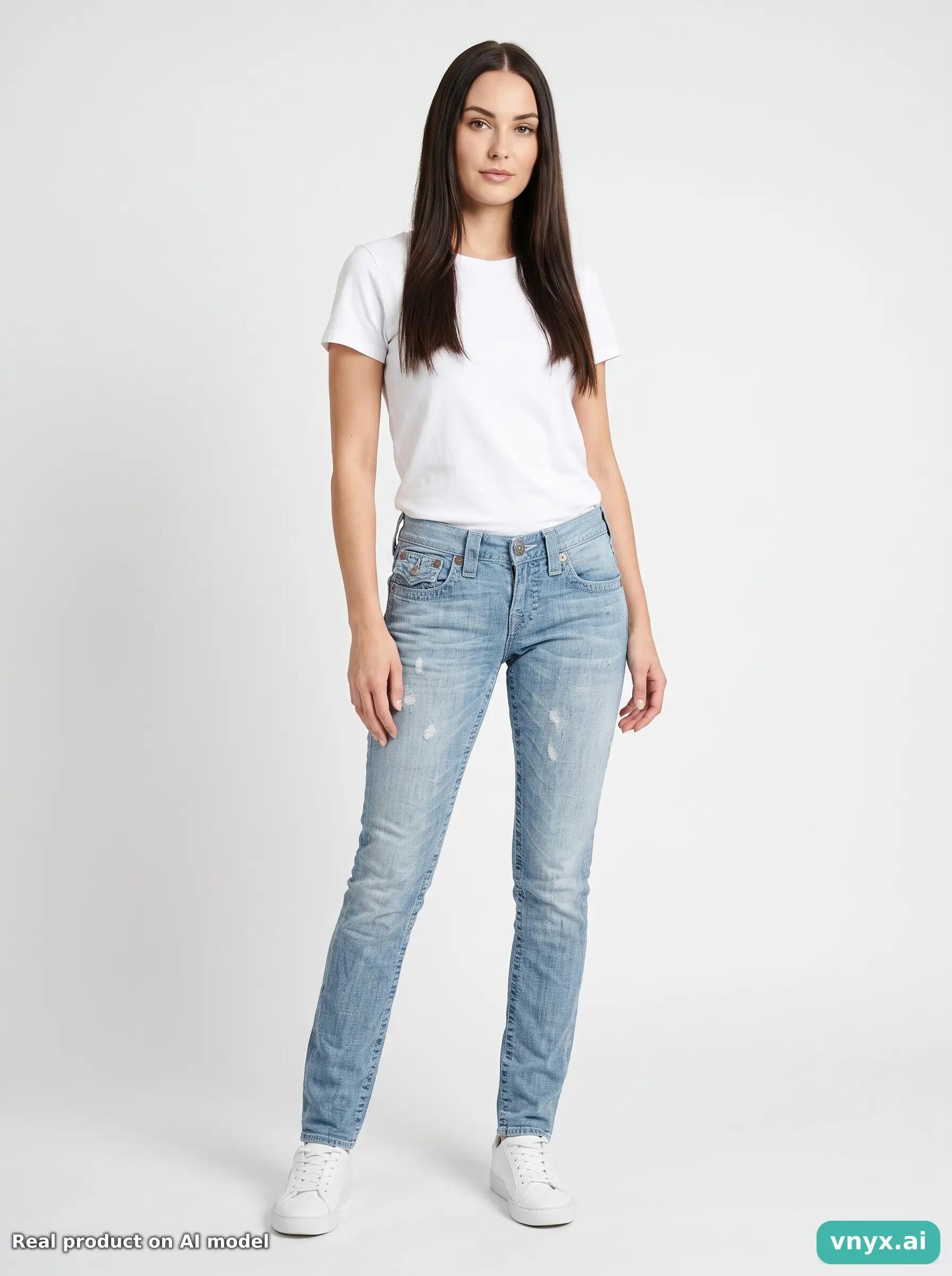 Second Life - Vintage True Religion Light Blue Jeans Women W26 6/6
