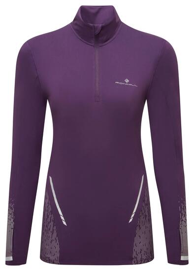 Damen - laufen - sweatshirt - 1/2-zip - reflektierend - damson