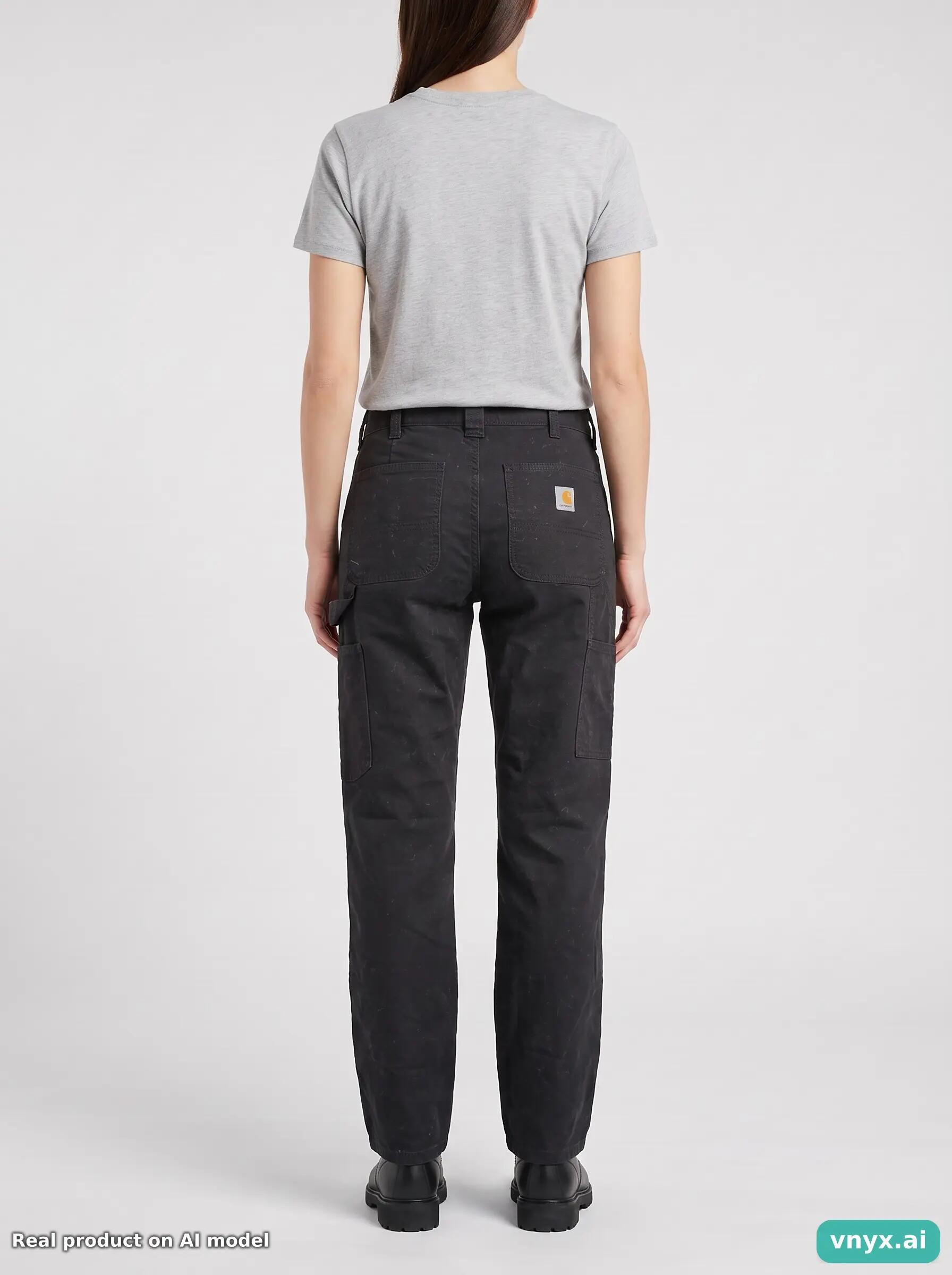 Second Life - Carhartt Black Women's Loose Fit Trousers Size 2 Short 4/6