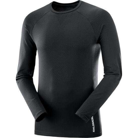 Herren - Trail - T-Shirt - nahtlos, langarm, schwarz