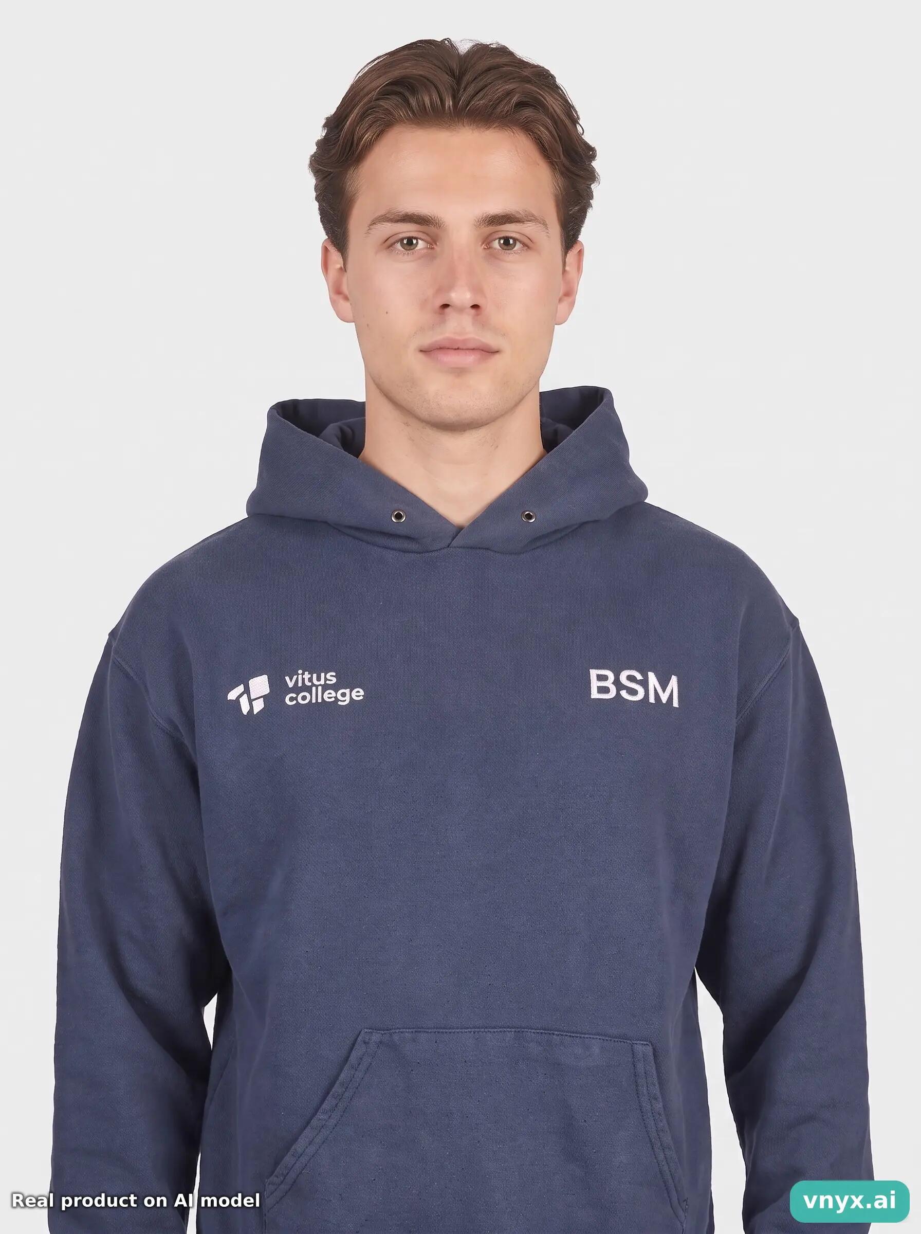 Second Life - Vintage Fruit of the Loom Navy Hoodie Men M 5/6