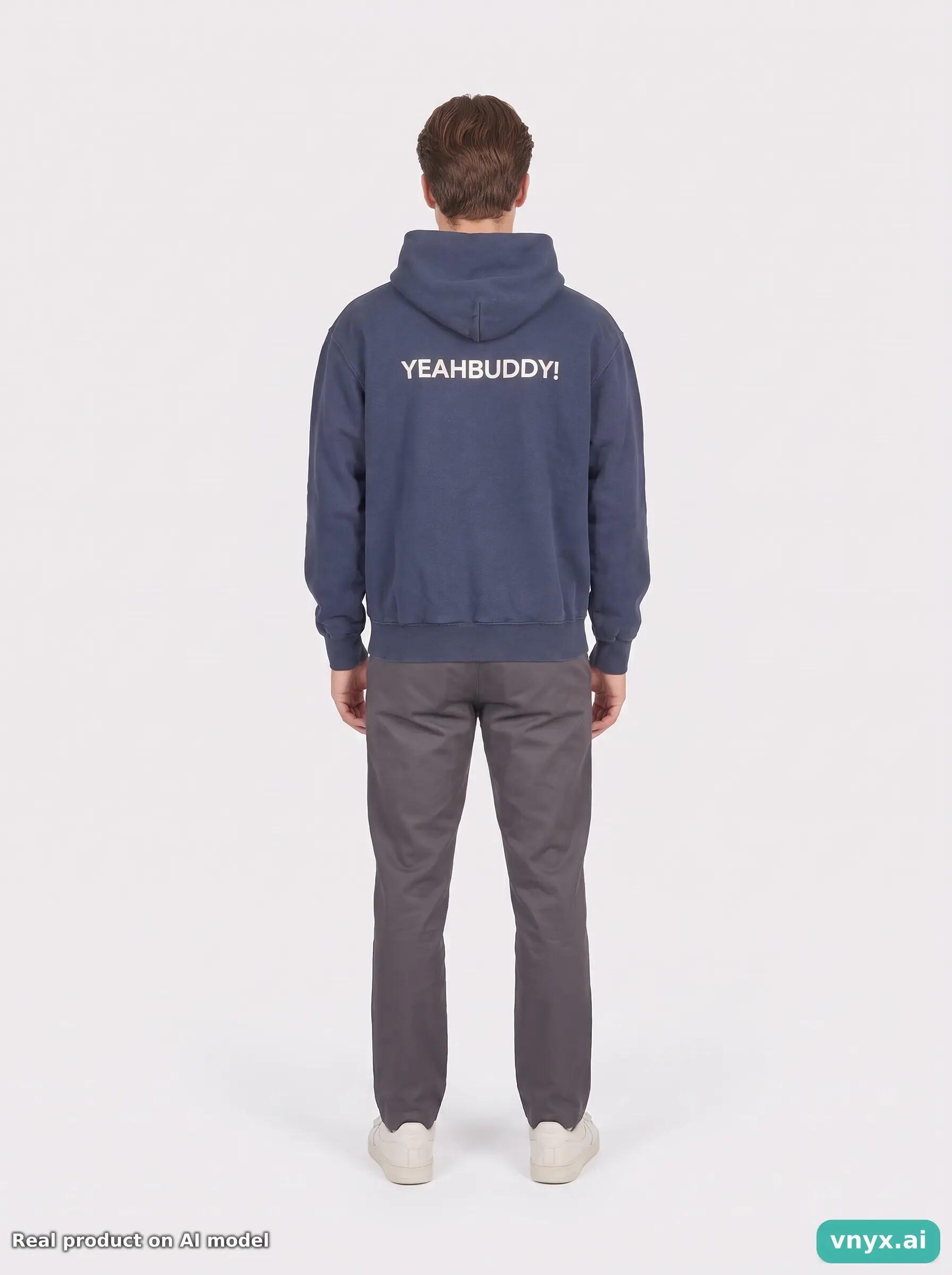 Second Life - Vintage Fruit of the Loom Navy Hoodie Men M 4/6