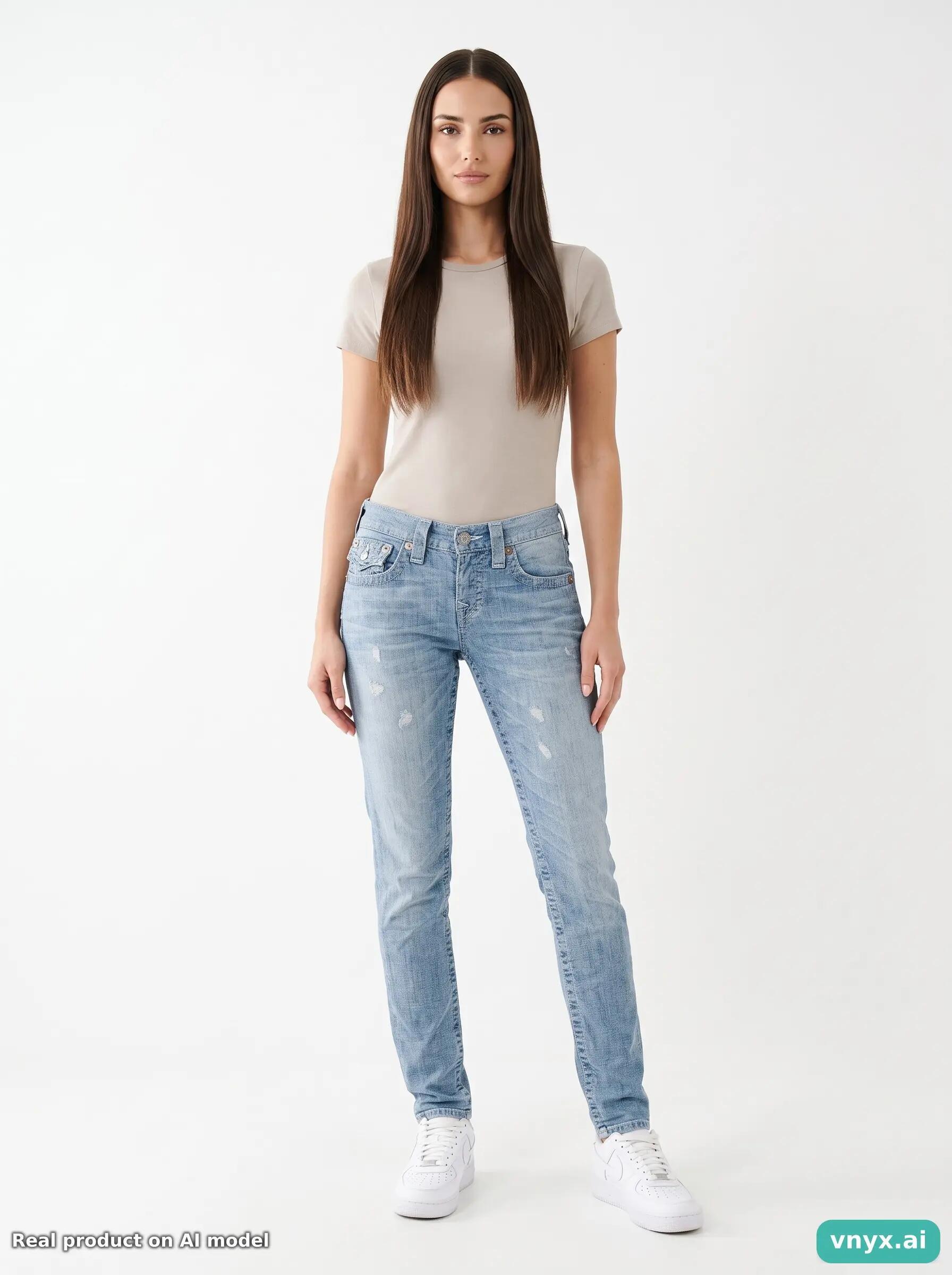 Second Life - Vintage True Religion Light Blue Jeans Women W26 3/6