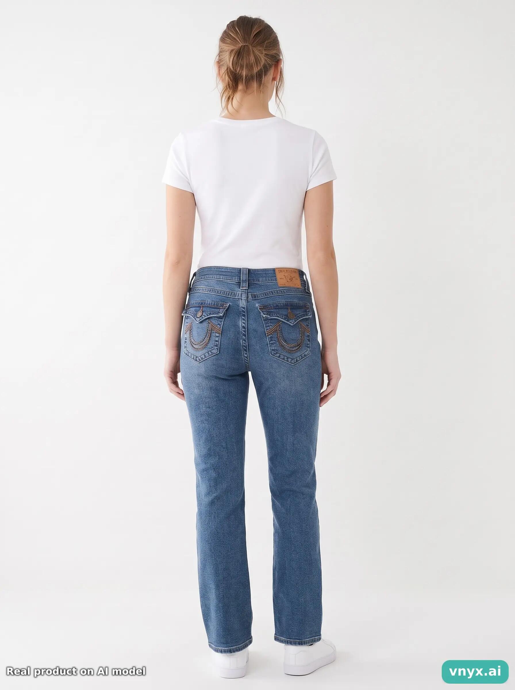Second Life - Vintage True Religion Dark Blue Jeans Women 30 L24 4/6