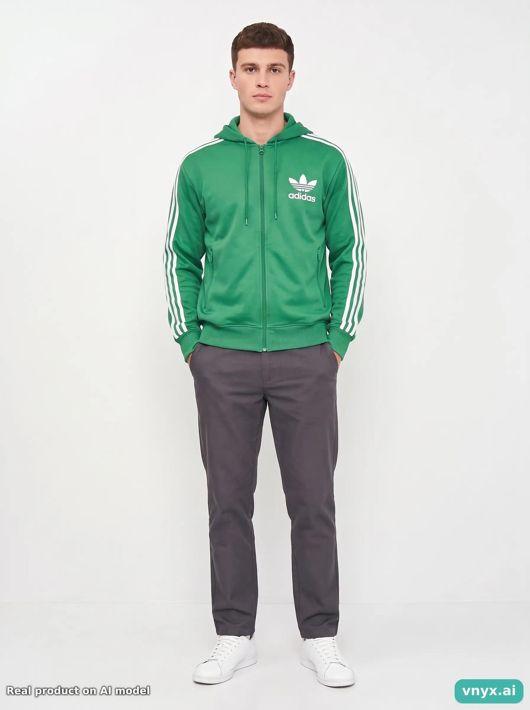 Second Life - Vintage adidas Vibrant Green Hoodie Men L 6/6