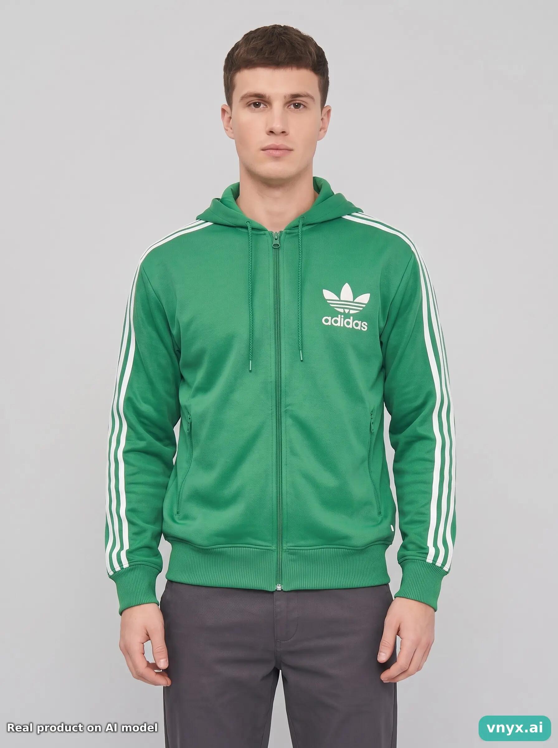 Second Life - Vintage adidas Vibrant Green Hoodie Men L 5/6