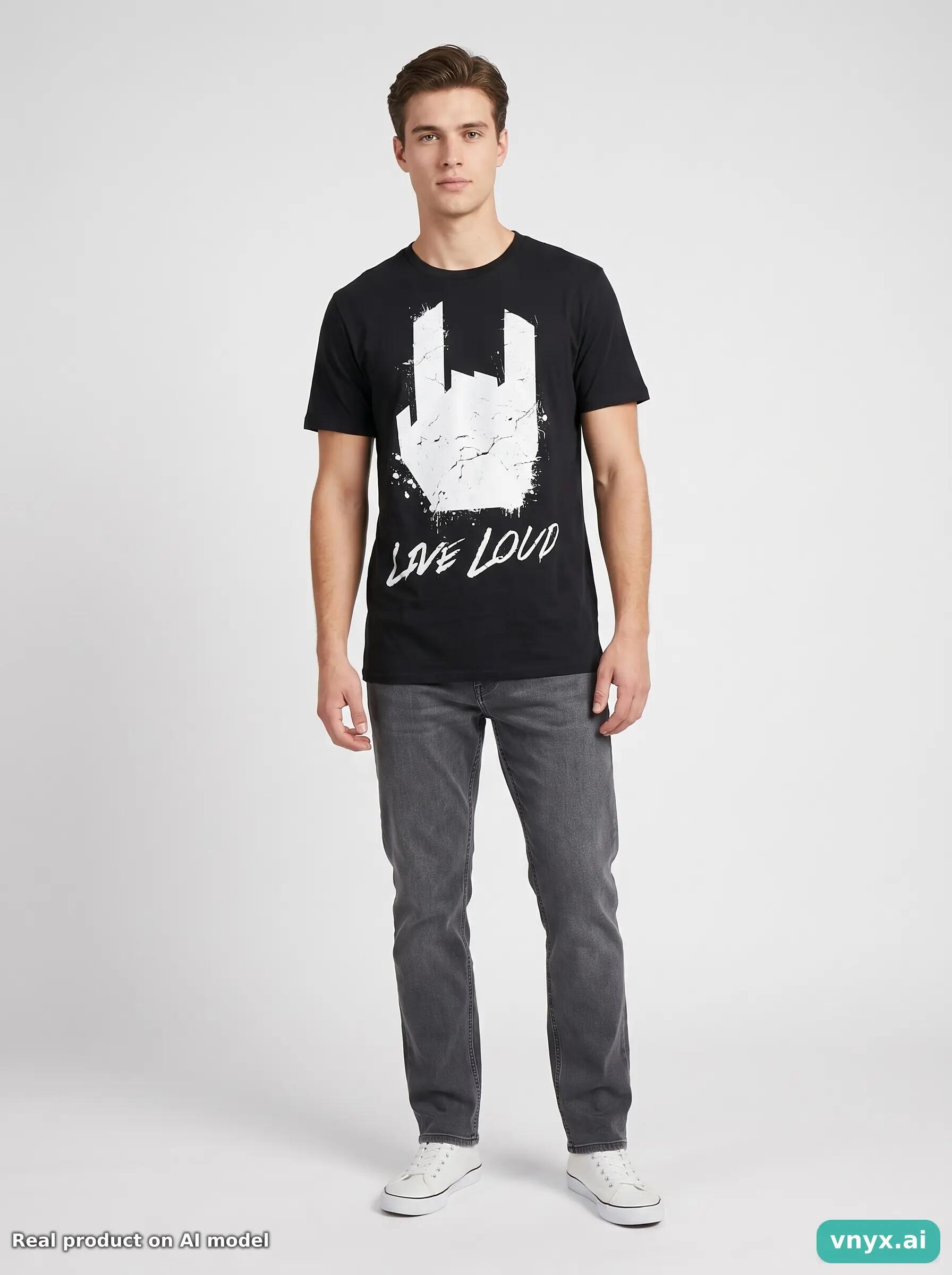 Second Life - Vintage Gildan Black T-Shirt Men L 3/6