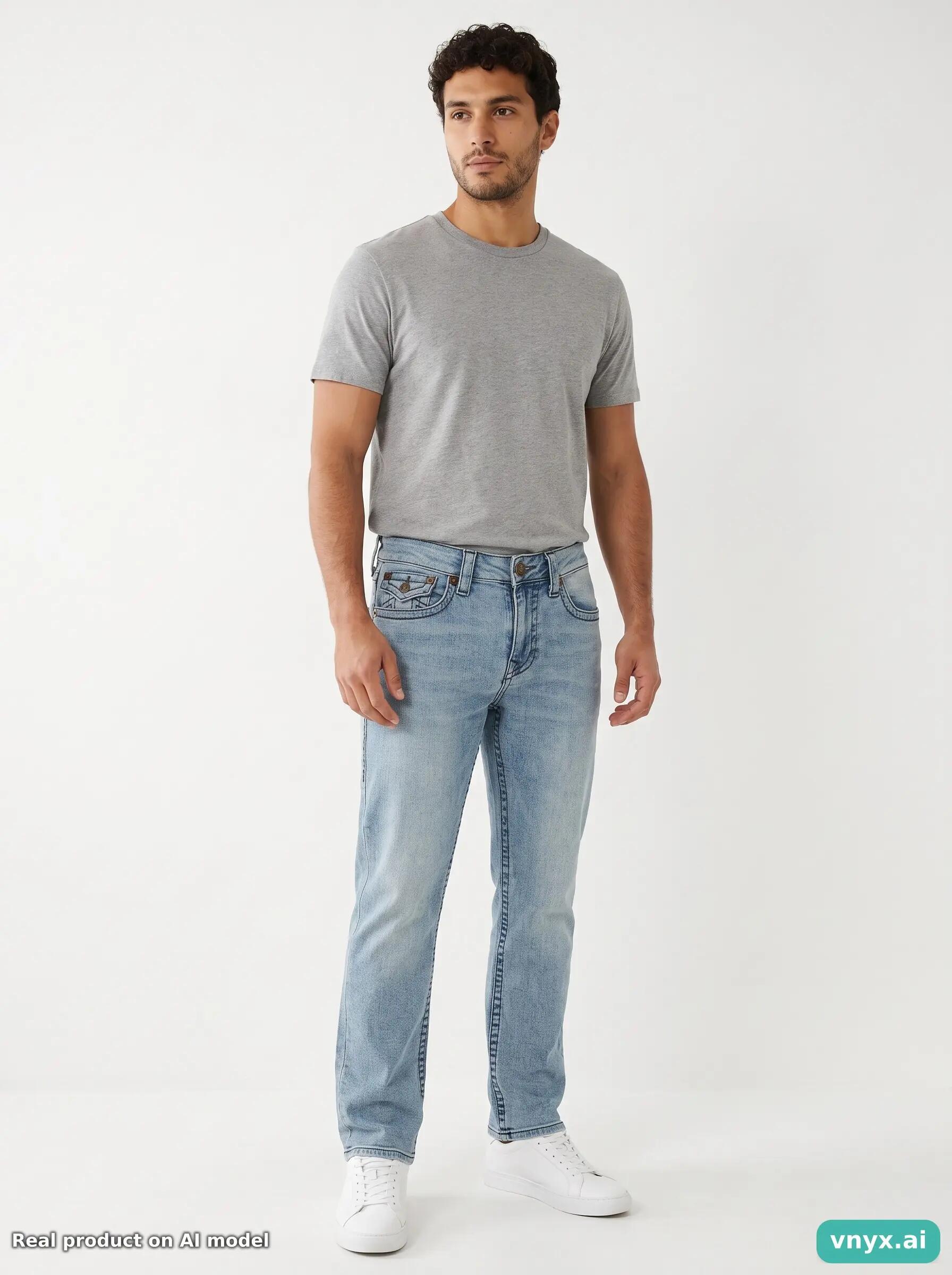 Second Life - Vintage True Religion Light Blue Jeans Men W26 L26 6/6