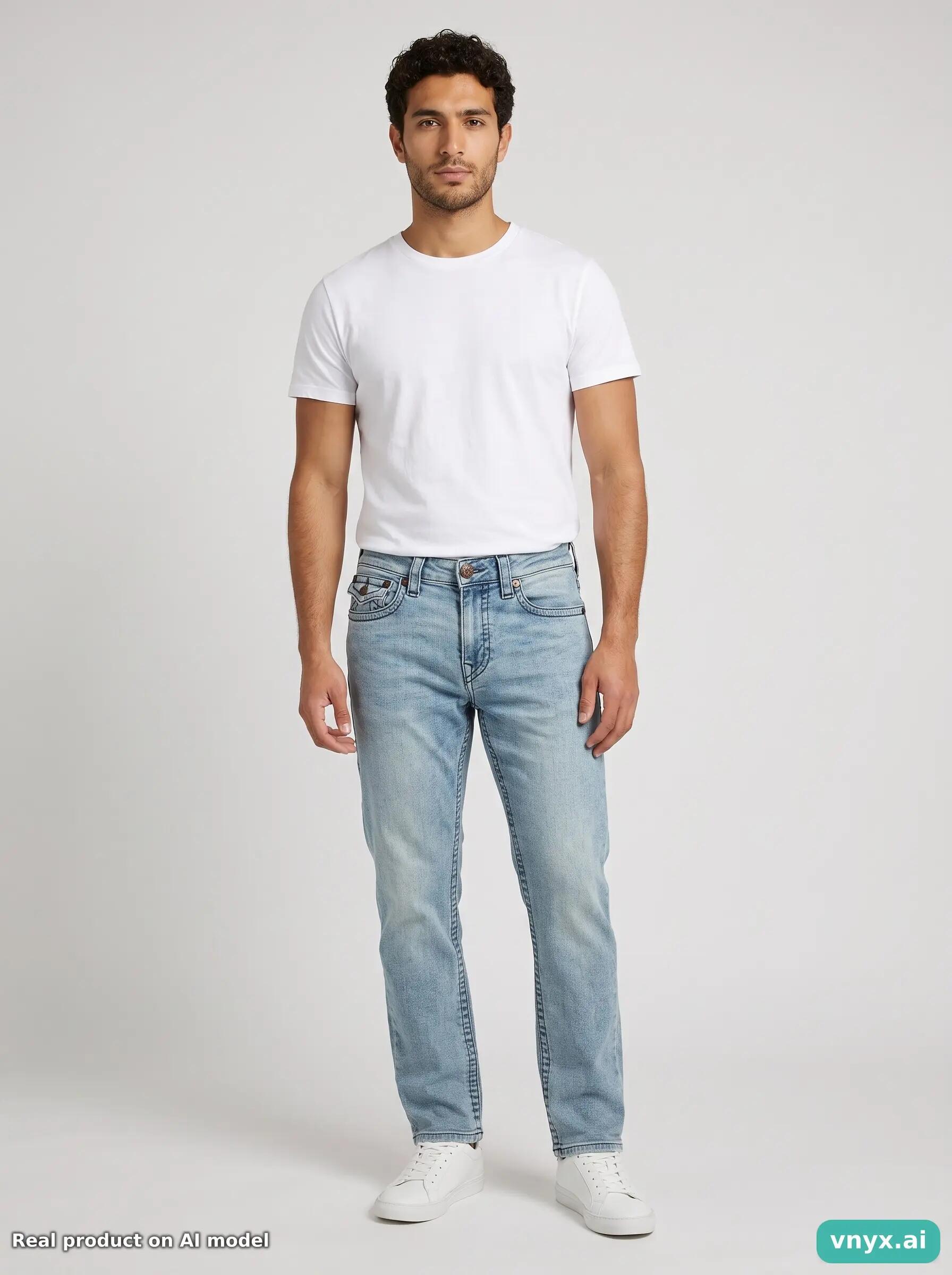 Second Life - Vintage True Religion Light Blue Jeans Men W26 L26 3/6