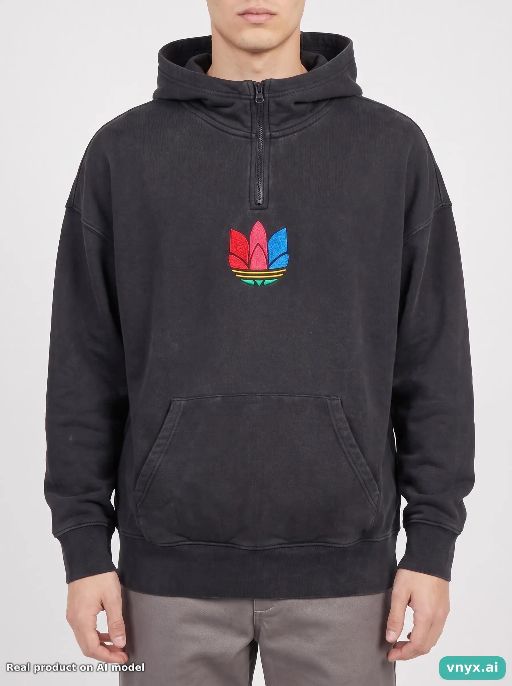 Second Life - Vintage Adidas Black Relaxed Hoodie Men S 5/6