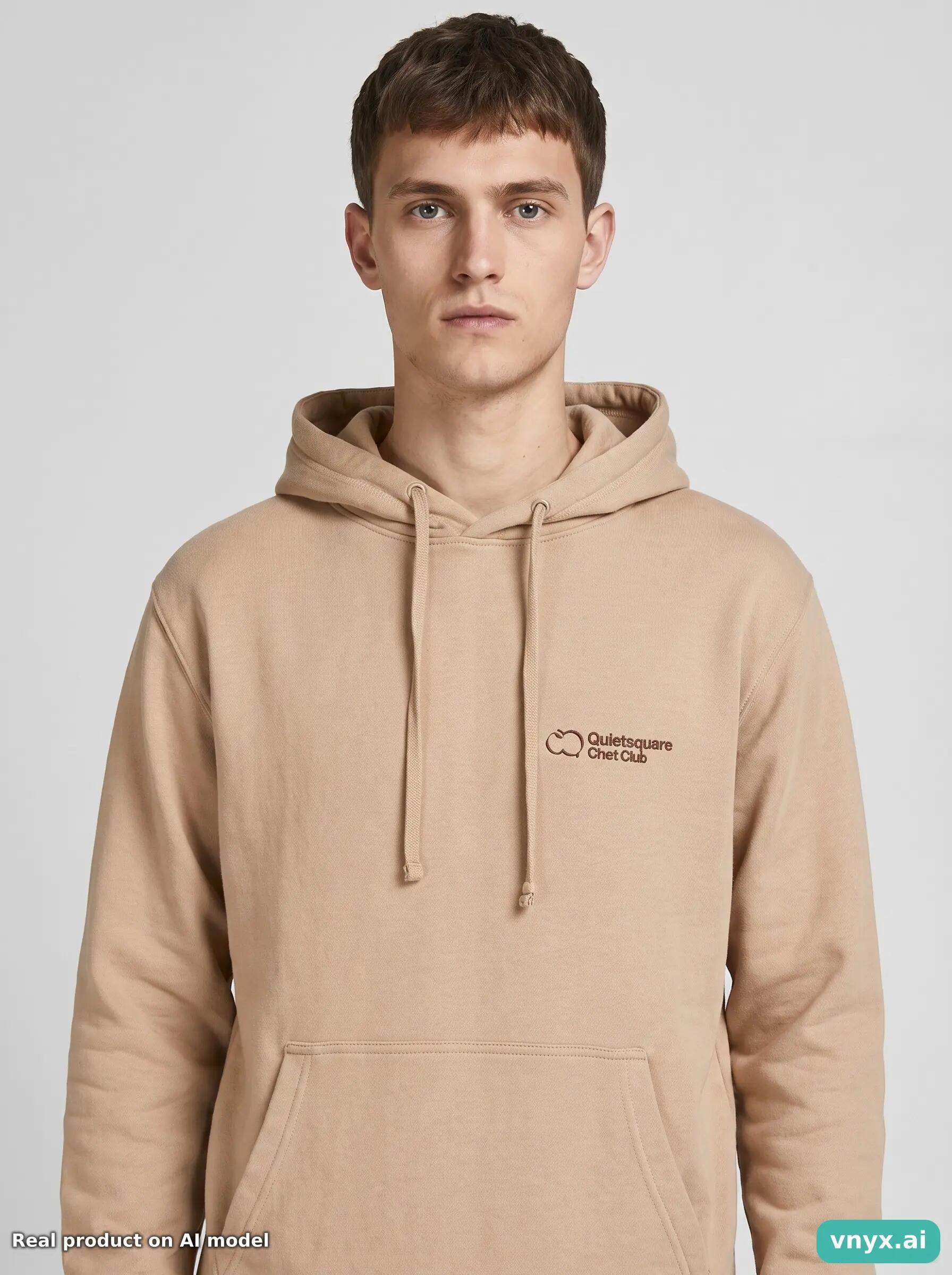 Second Life - Vintage AWDis Beige Hoodie Men S 5/6