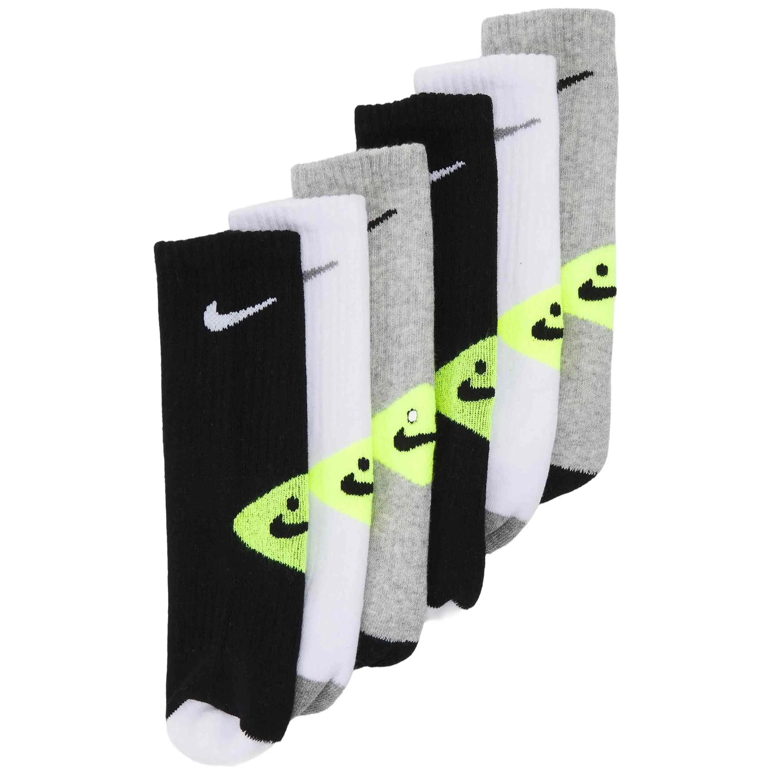 Calcetines Nike modelo Dri-FIT Smiley Crew "Grey Heather" para niños unisex 4/5