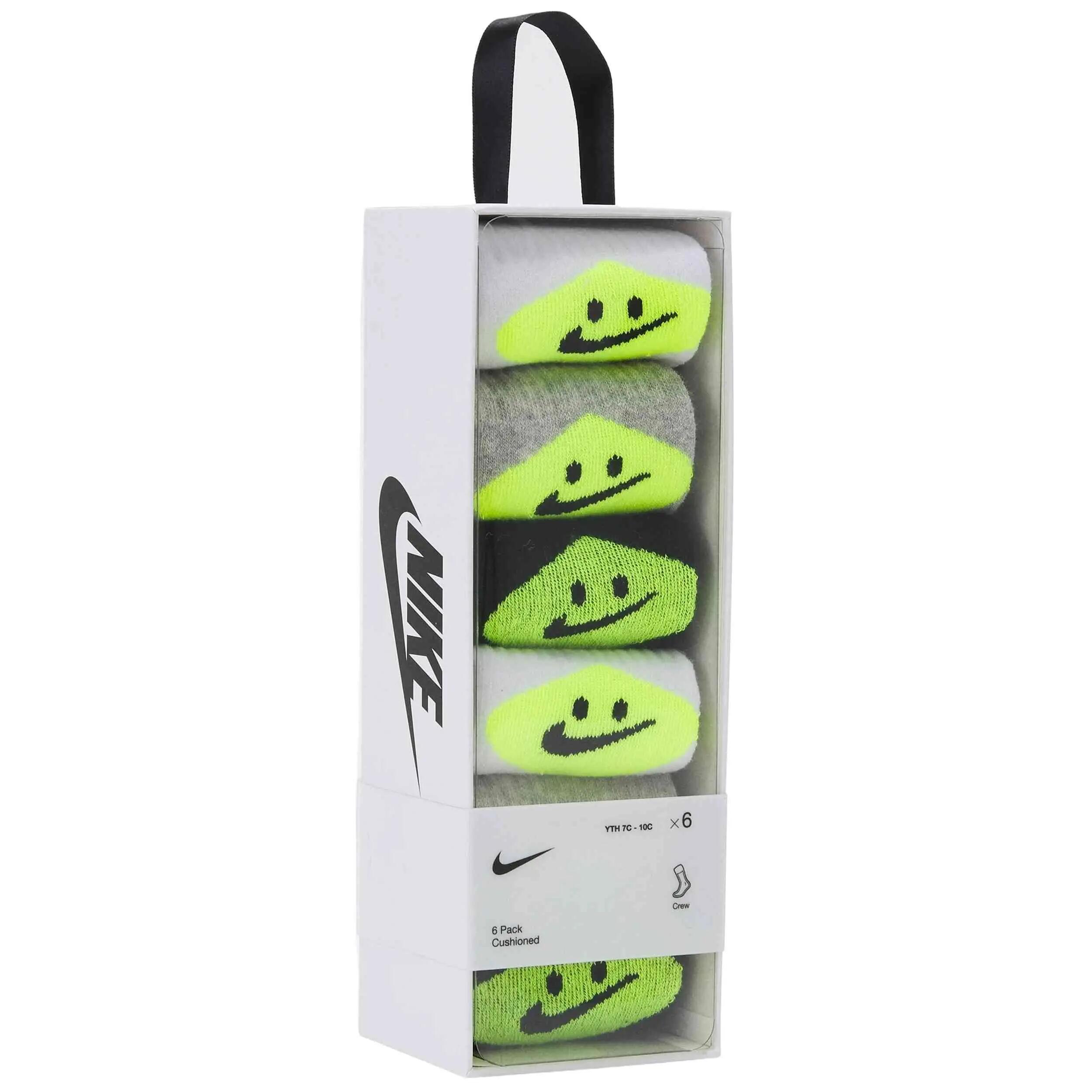 Calcetines Nike modelo Dri-FIT Smiley Crew "Grey Heather" para niños unisex 2/5