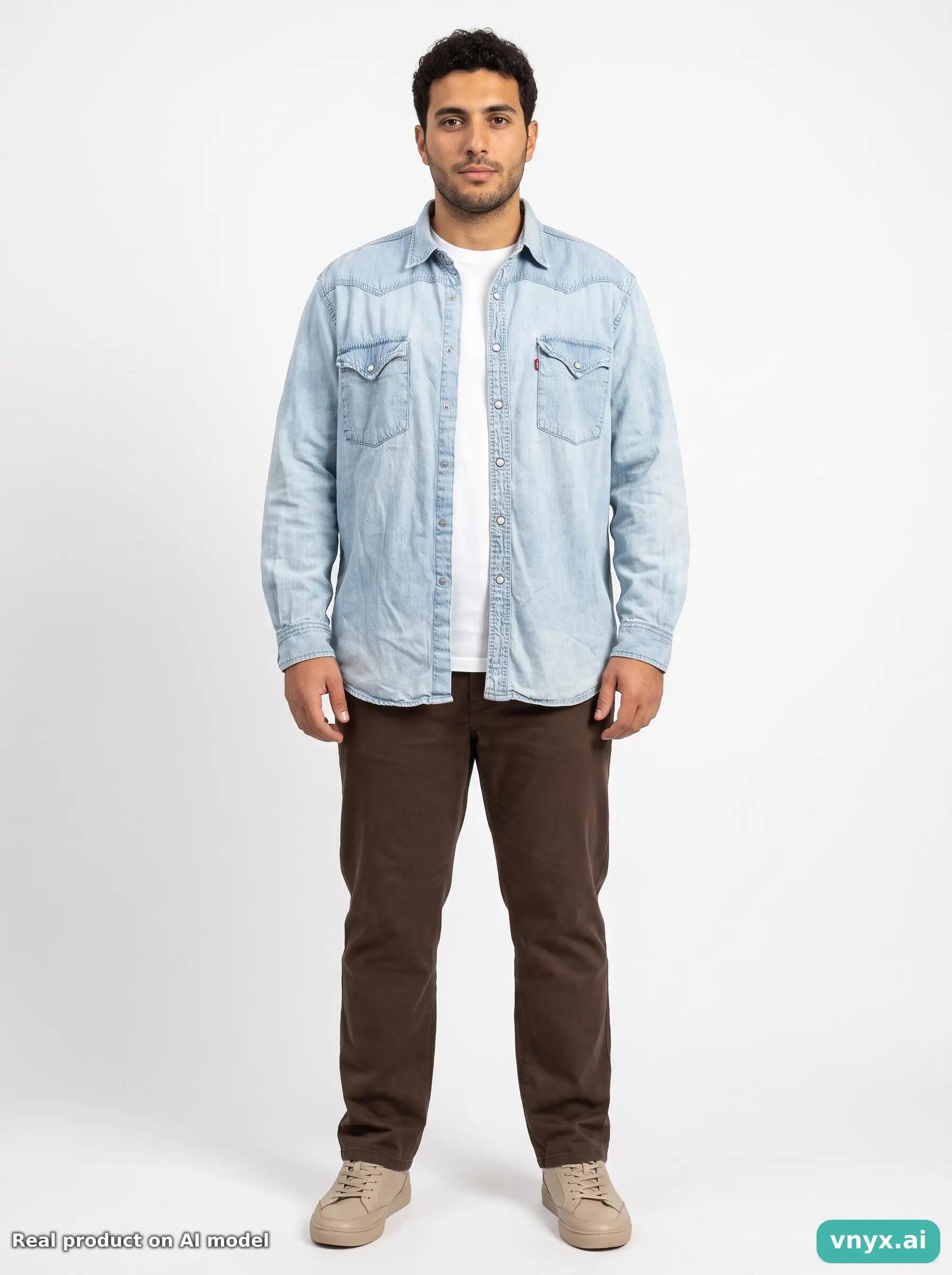 Second Life - Casual Levi's Shirt in Light Blue size L Casual Shirt 6/6
