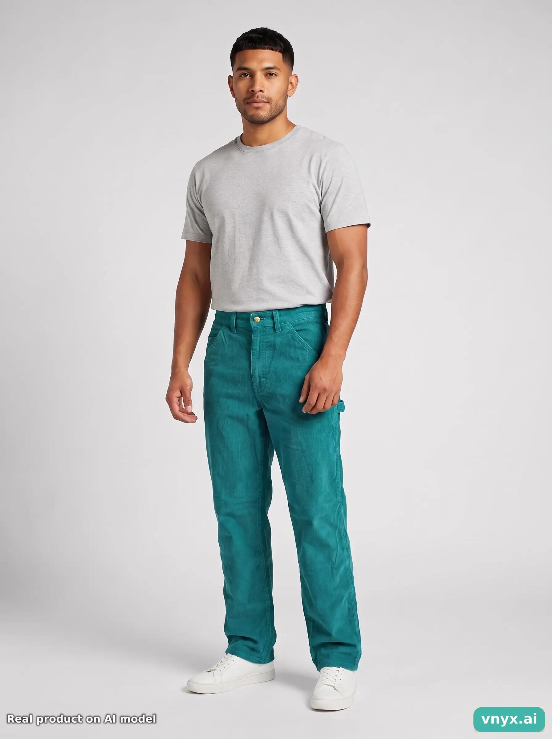 Second Life - Vintage Lee Teal Trousers Men W28 L34 6/6