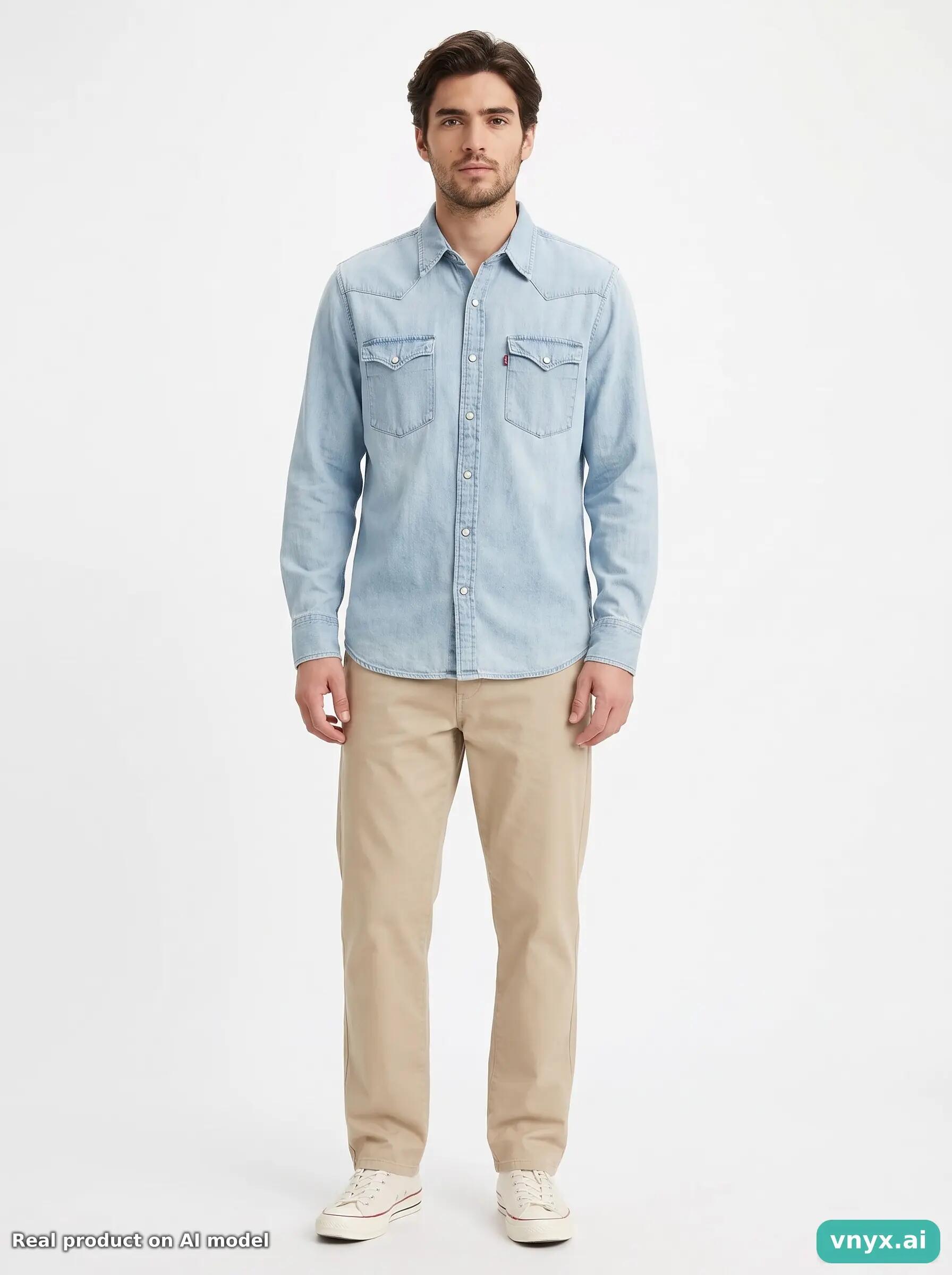Second Life - Casual Levi's Shirt in Light Blue size L Casual Shirt 3/6