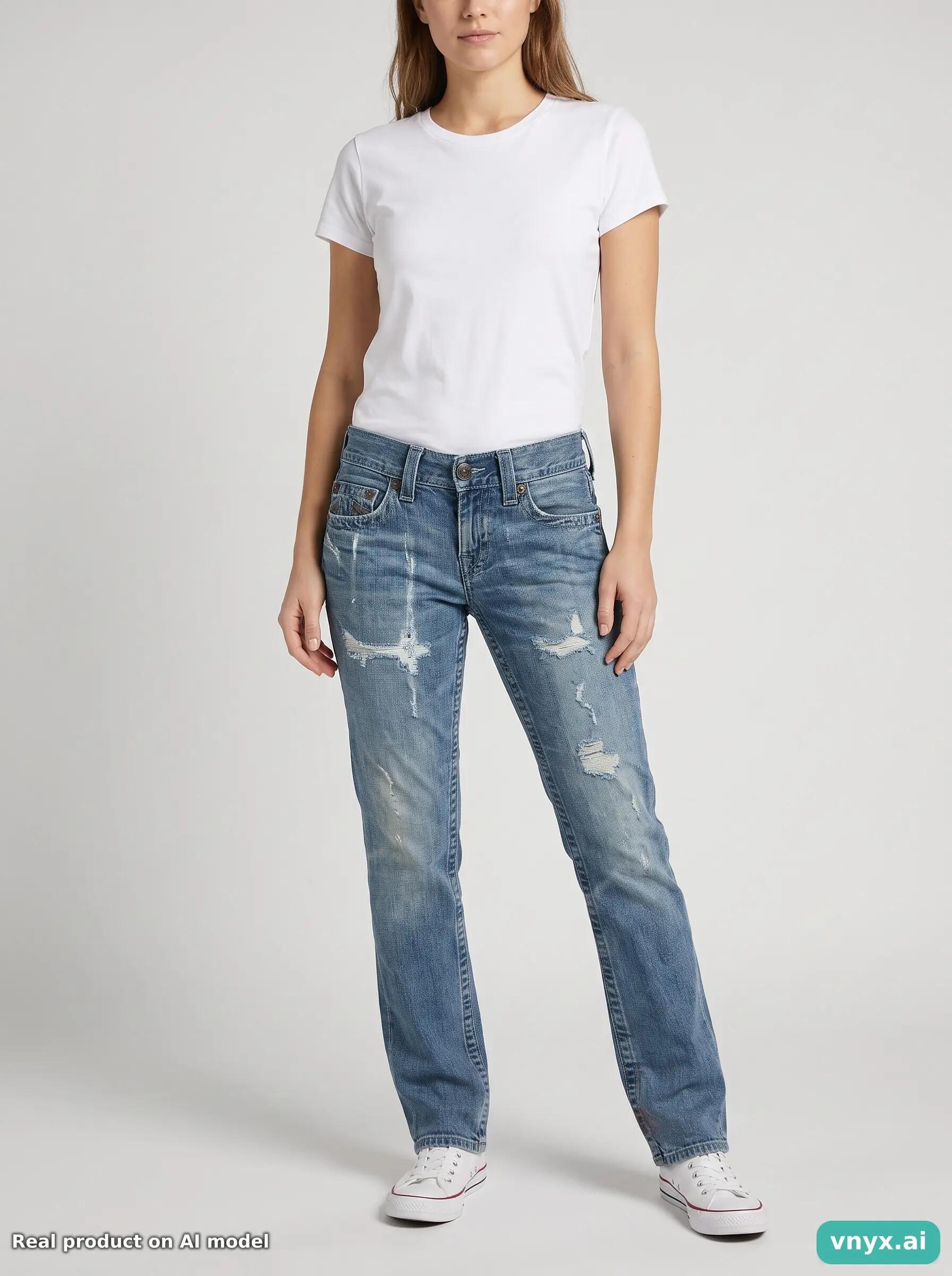 Second Life - Vintage True Religion Faded Blue Jeans Trousers Women 29 6/6