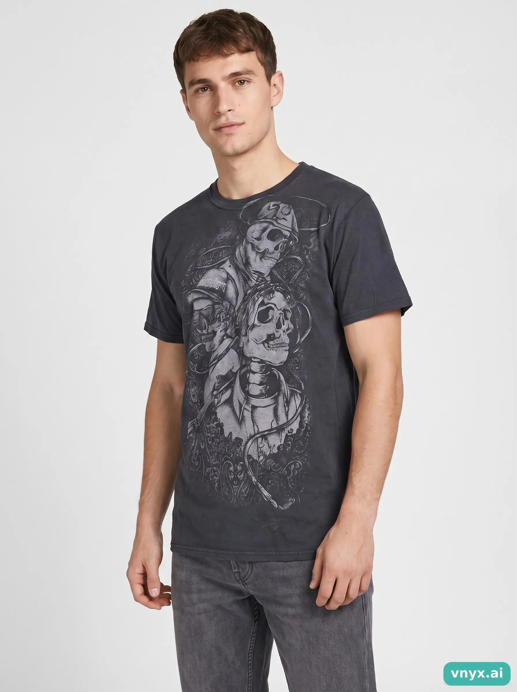 Second Life - Vintage Fruit of the Loom Classic Black T-Shirt Men S 1/6