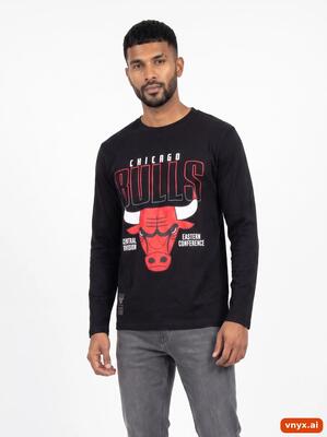 Second life - vintage chicago bulls black long sleeve men s