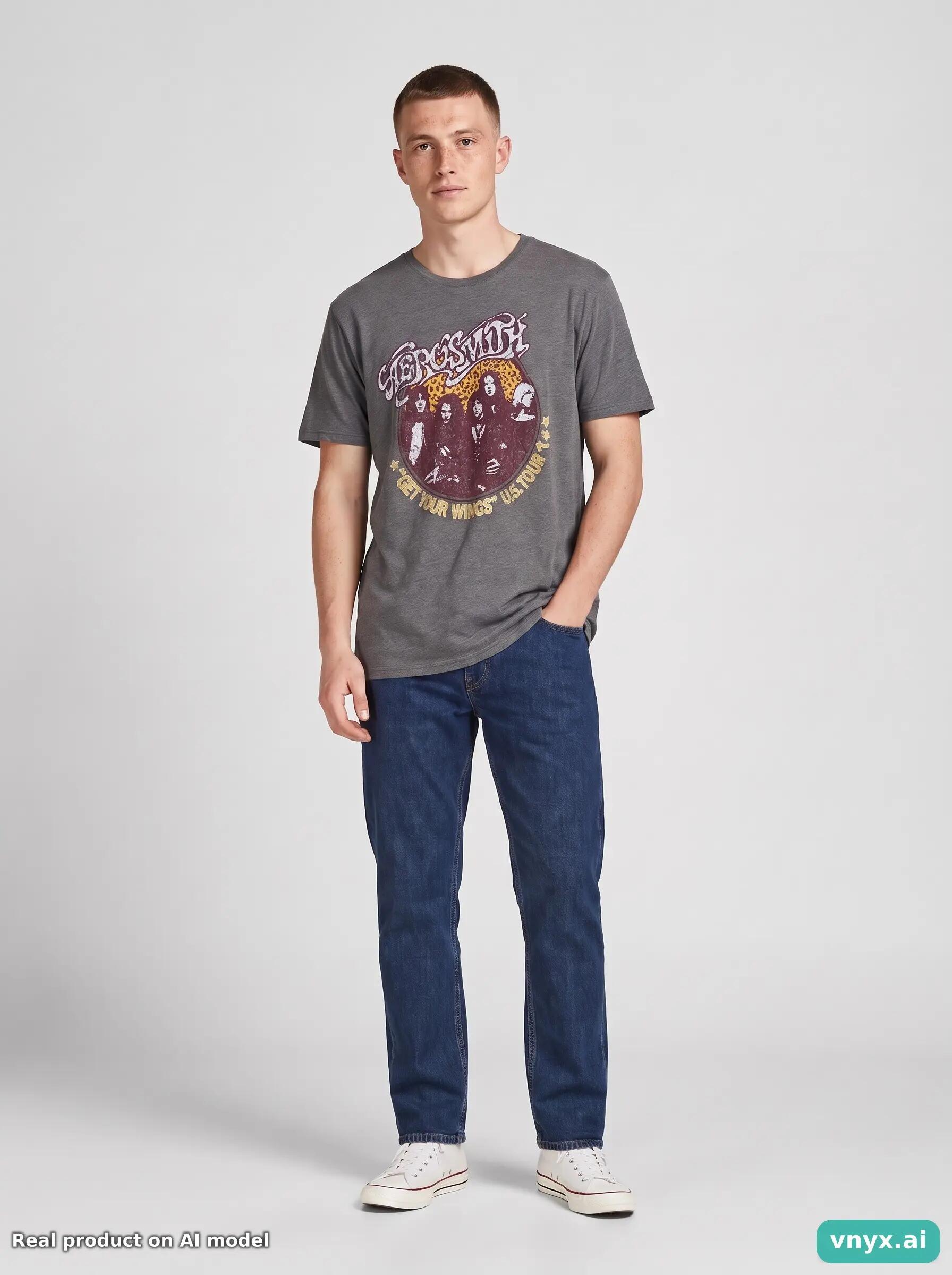 Second Life - Vintage ONLY & SONS Grey T-Shirt Men M 6/6