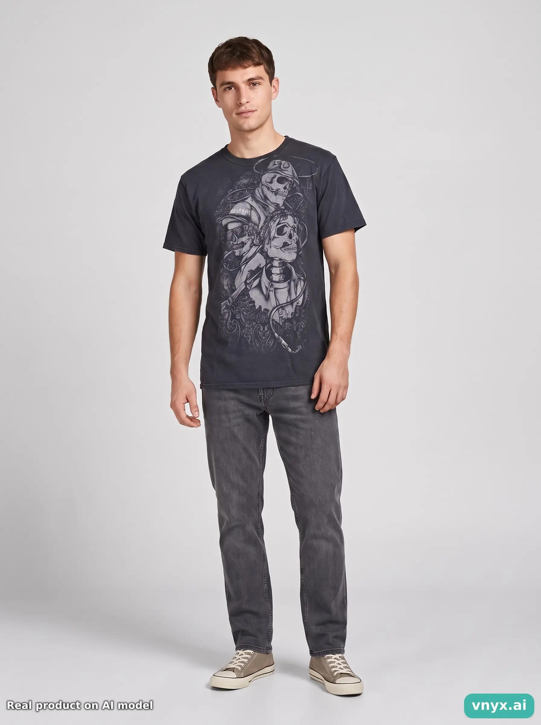 Second Life - Vintage Fruit of the Loom Classic Black T-Shirt Men S 6/6