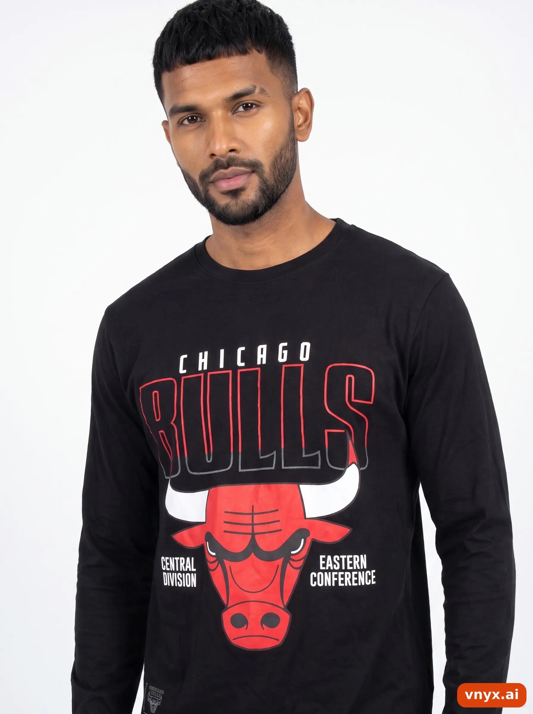 Second Life - Vintage Chicago Bulls Black Long Sleeve Men S 5/6