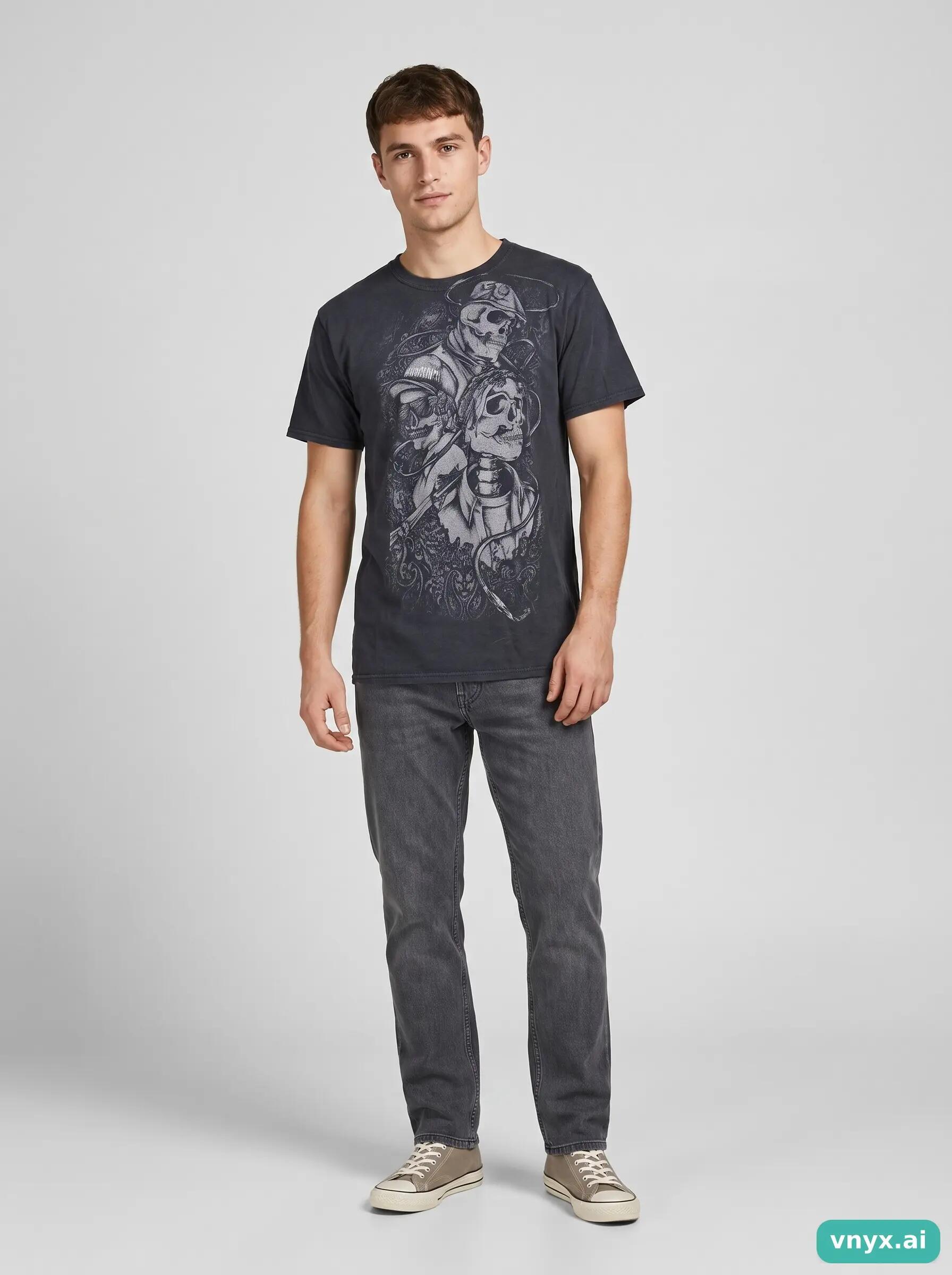 Second Life - Vintage Fruit of the Loom Classic Black T-Shirt Men S 3/6