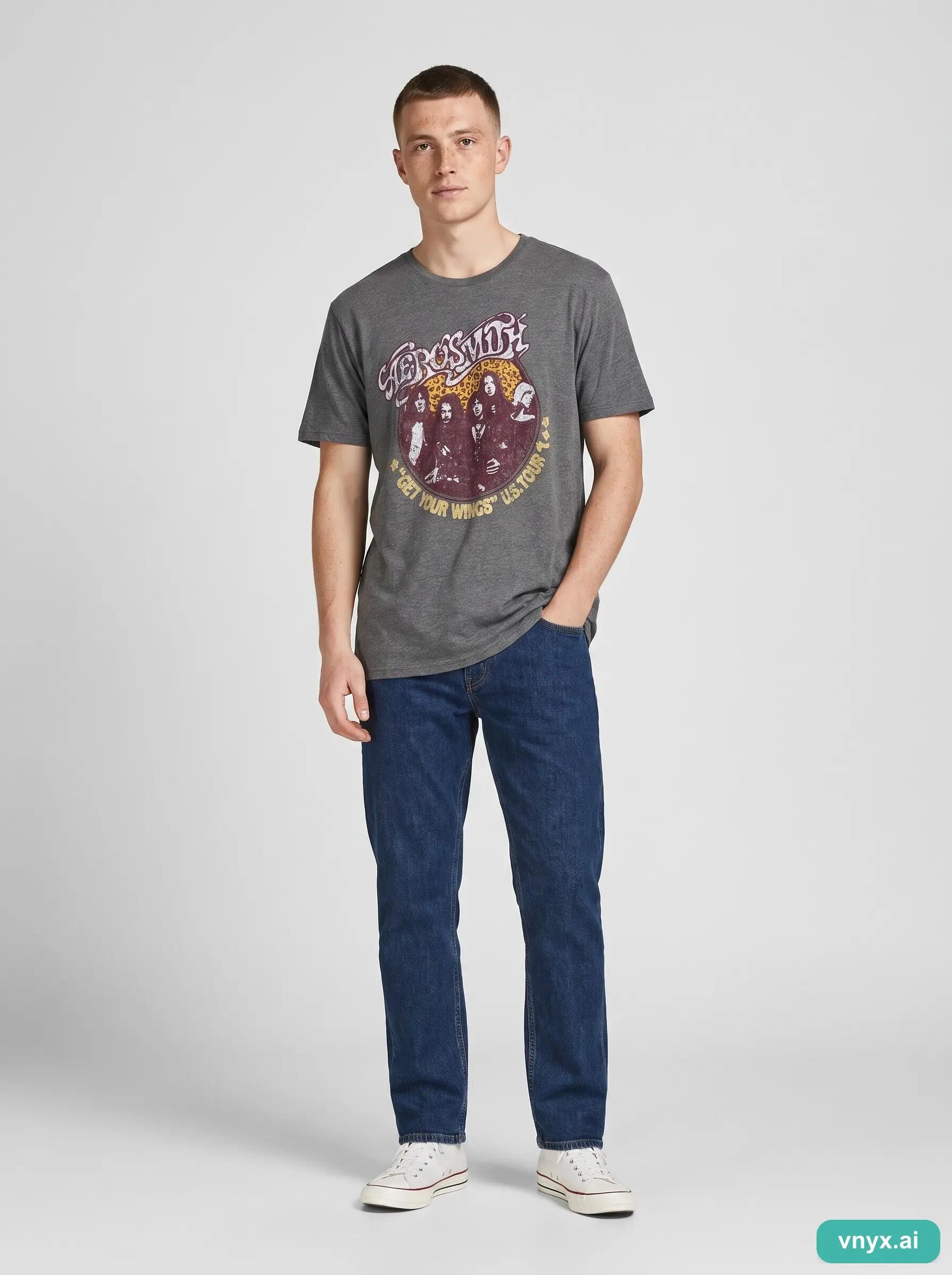 Second Life - Vintage ONLY & SONS Grey T-Shirt Men M 2/6