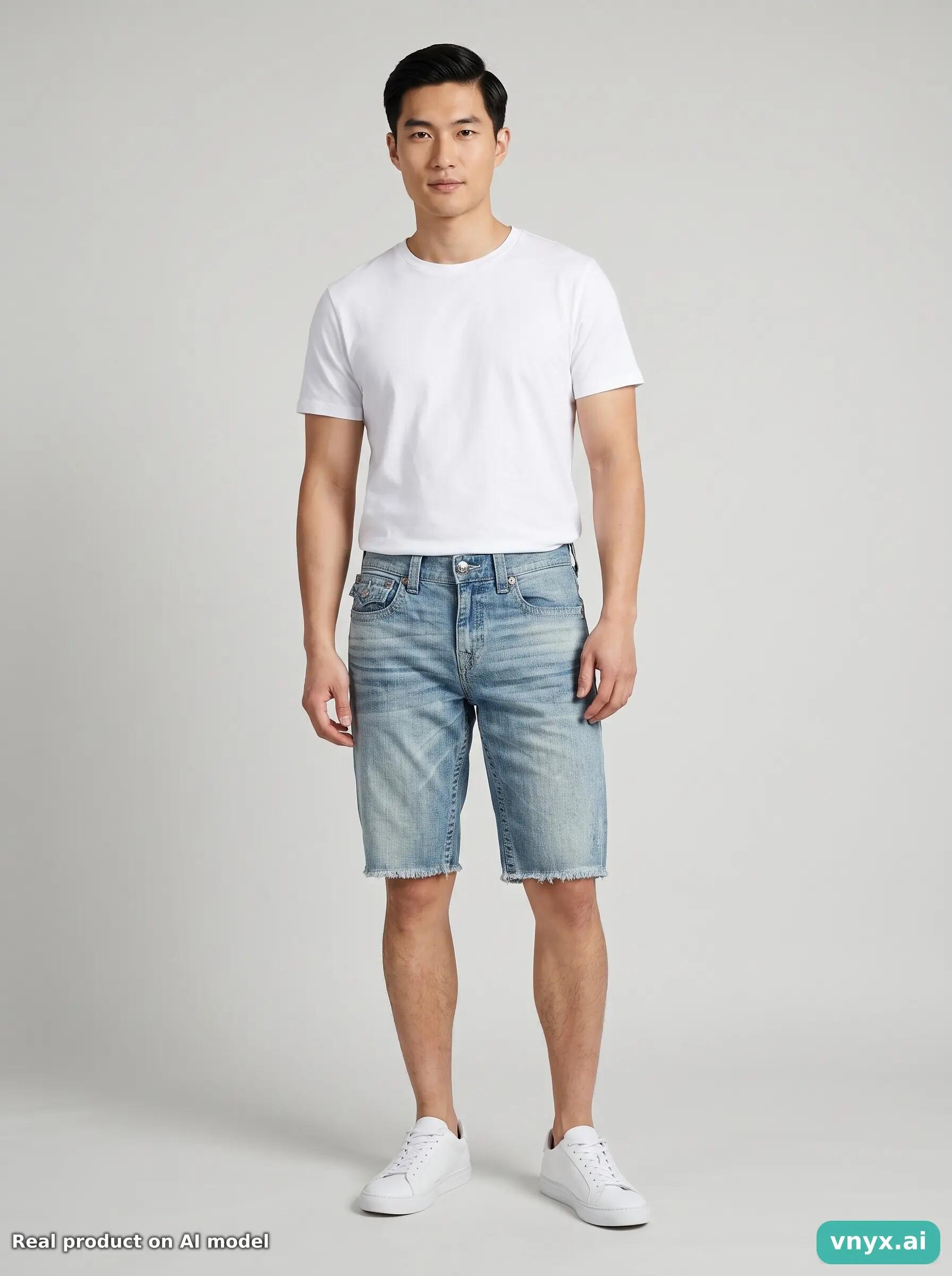 Second Life - Vintage True Religion Light Blue Shorts Men 33 6/6
