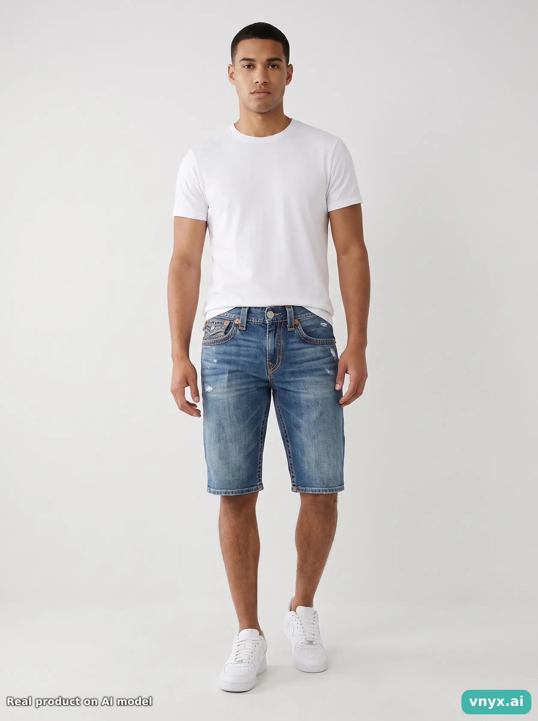 Second Life - Vintage True Religion Light Blue Shorts Men W34 6/6