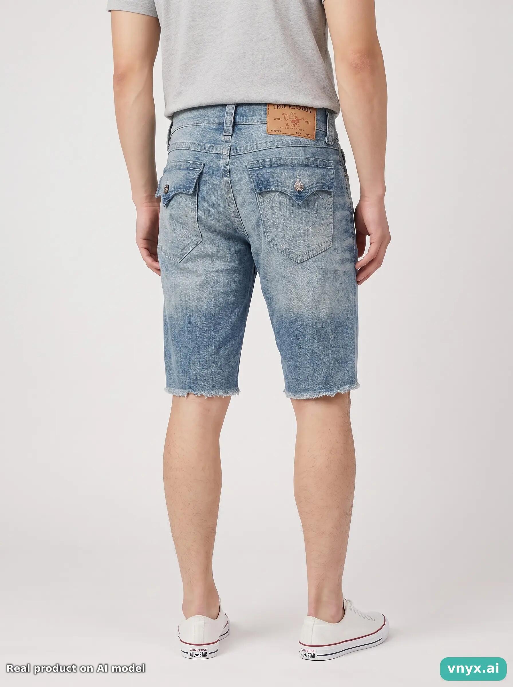 Second Life - Vintage True Religion Light Blue Shorts Men 33 5/6