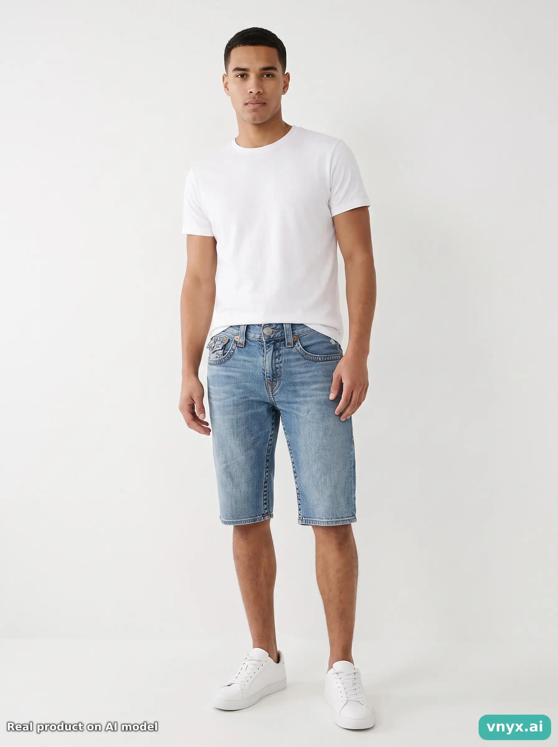 Second Life - Vintage True Religion Light Blue Shorts Men W34 3/6