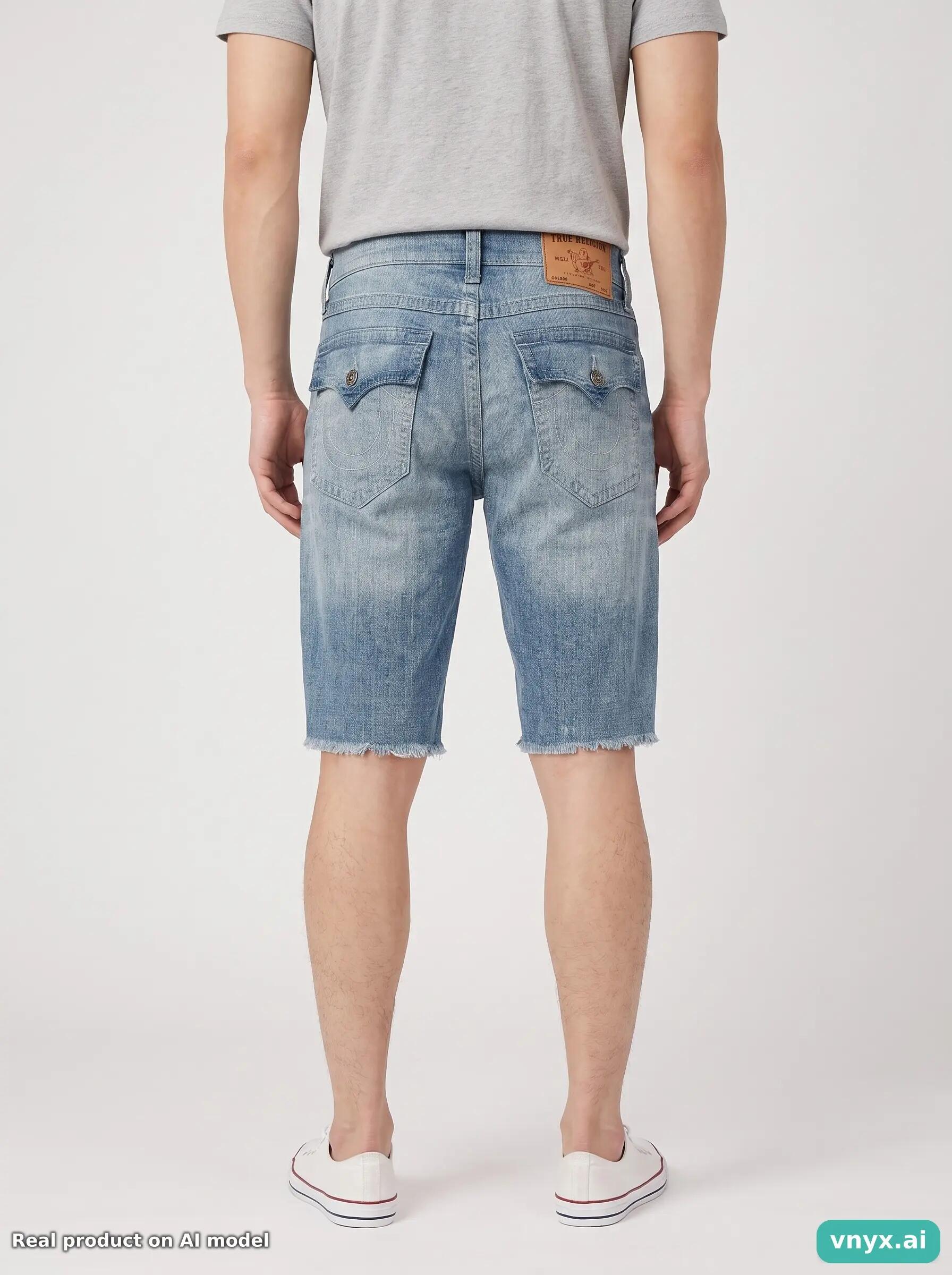 Second Life - Vintage True Religion Light Blue Shorts Men 33 2/6