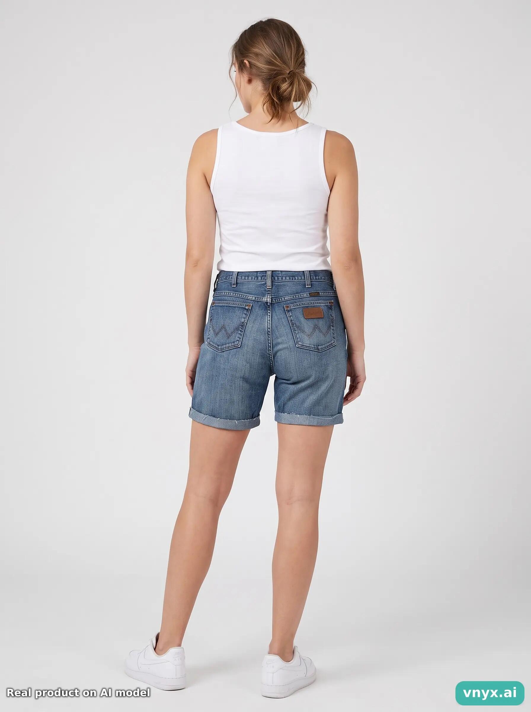 Second Life - Vintage Wrangler Light Blue Denim Shorts W33 6/6