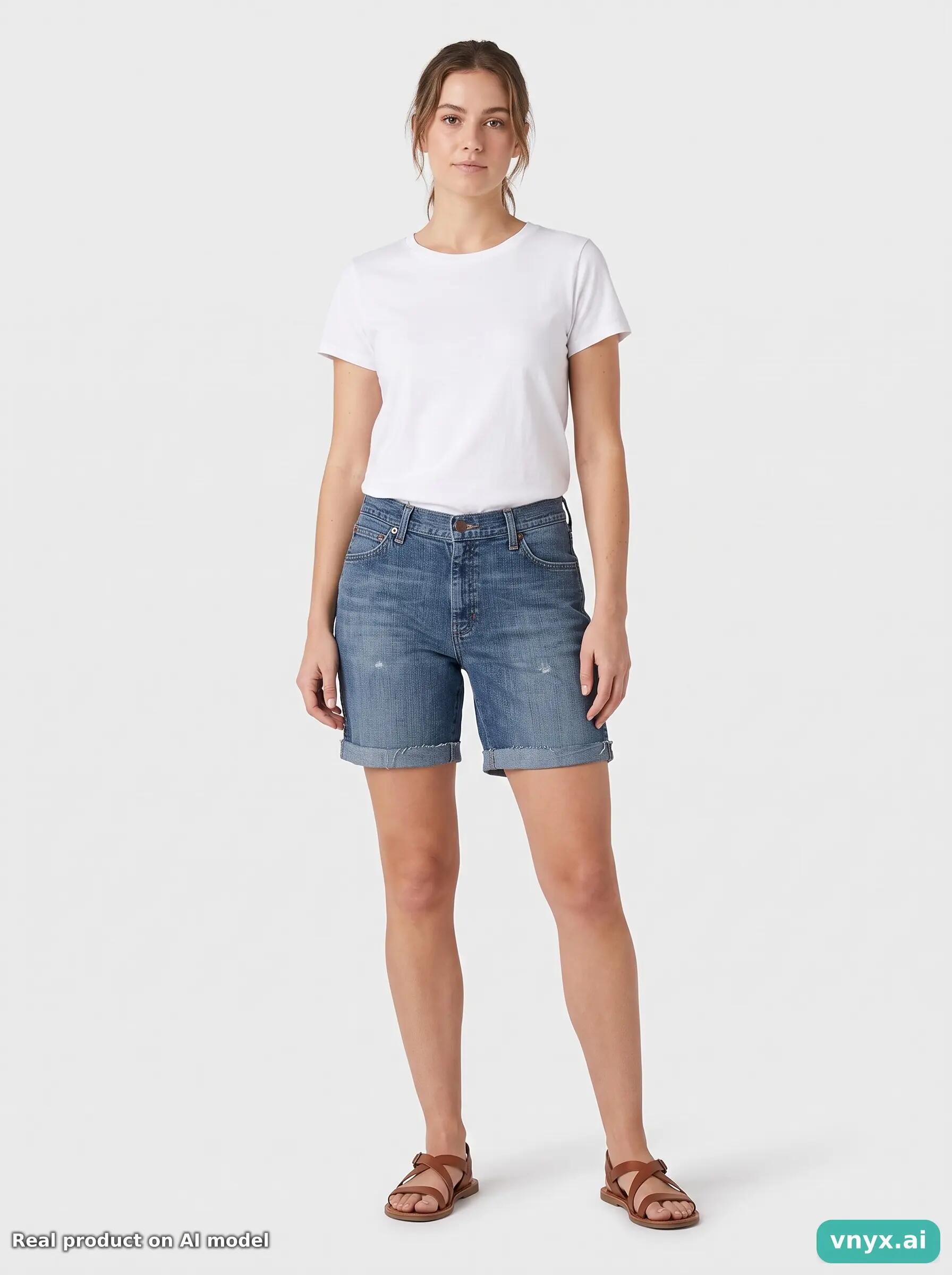 Second Life - Vintage Wrangler Light Blue Denim Shorts W33 3/6