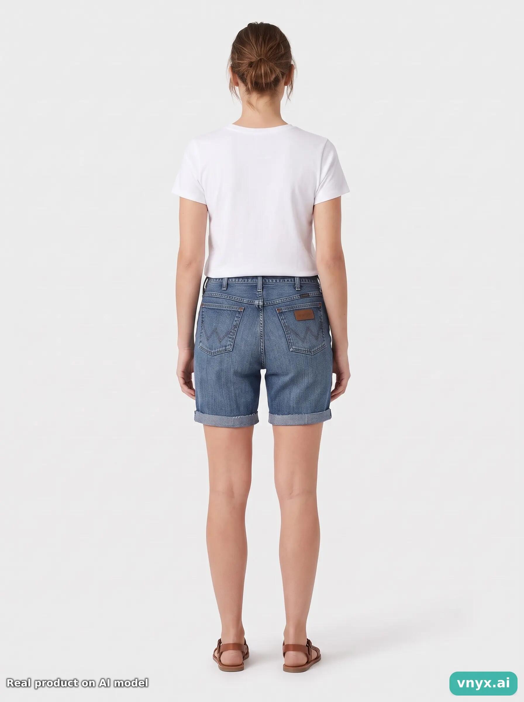 Second Life - Vintage Wrangler Light Blue Denim Shorts W33 2/6