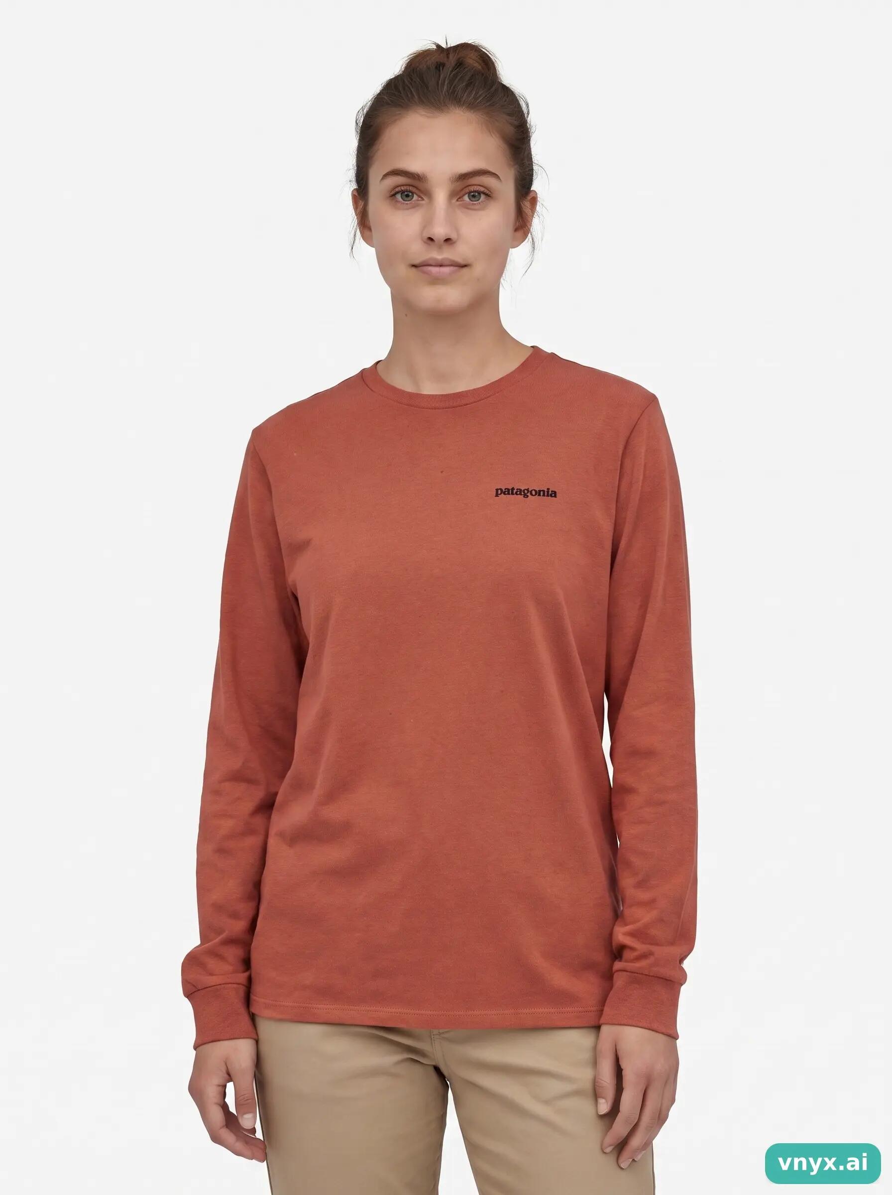 Second Life - Vintage Patagonia Burnt Orange Long-Sleeved Top Women XS 5/6