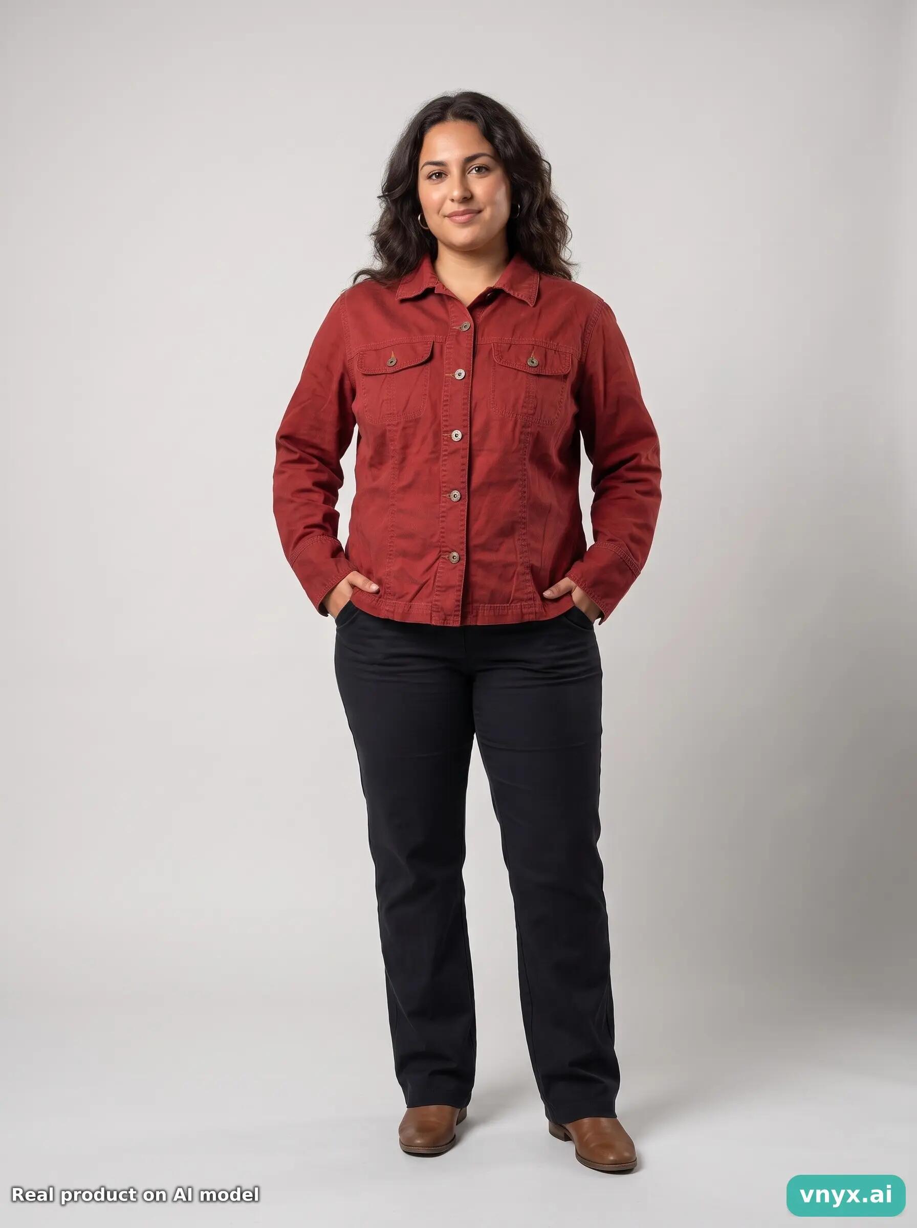 Second Life - Vintage Columbia Sportswear Deep Red Denim Jacket Women L 6/6