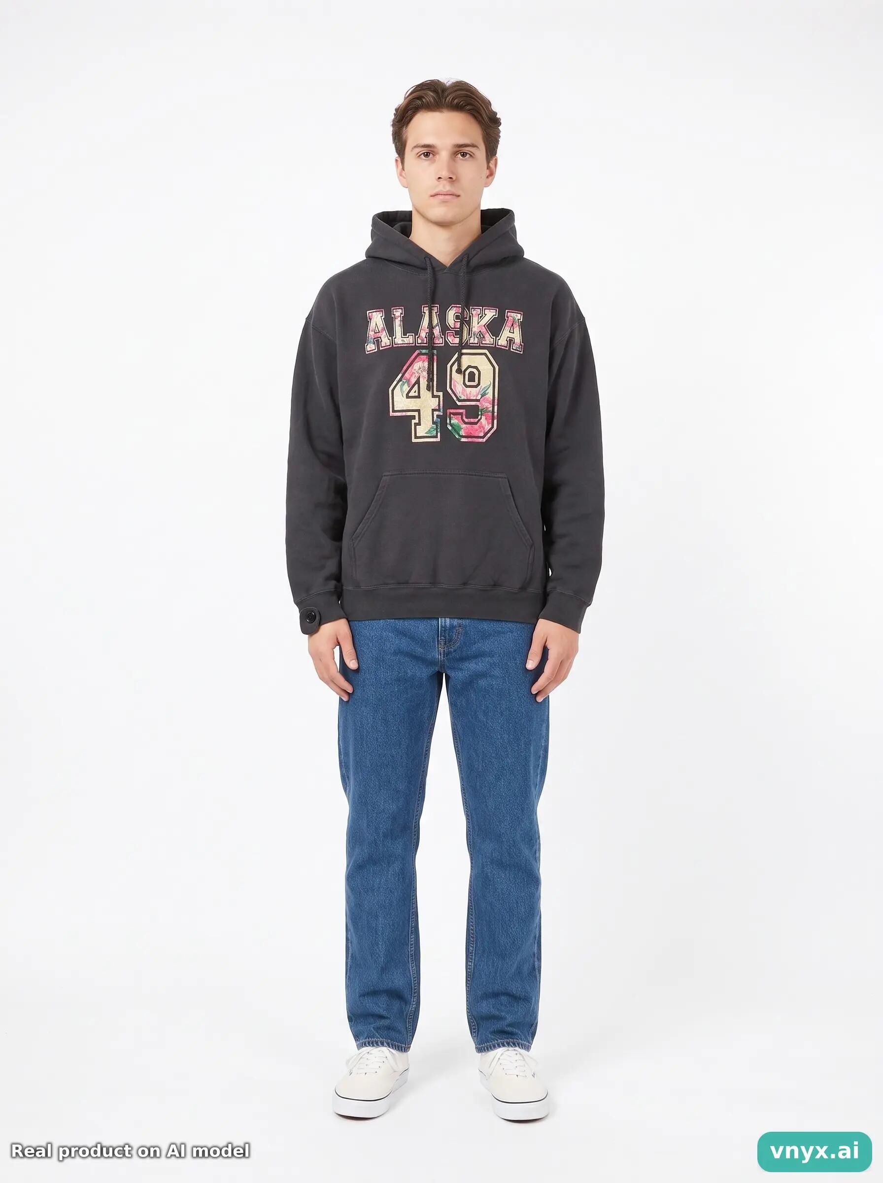 Second Life - Vintage Gildan Deep Black Hoodie Men L 6/6