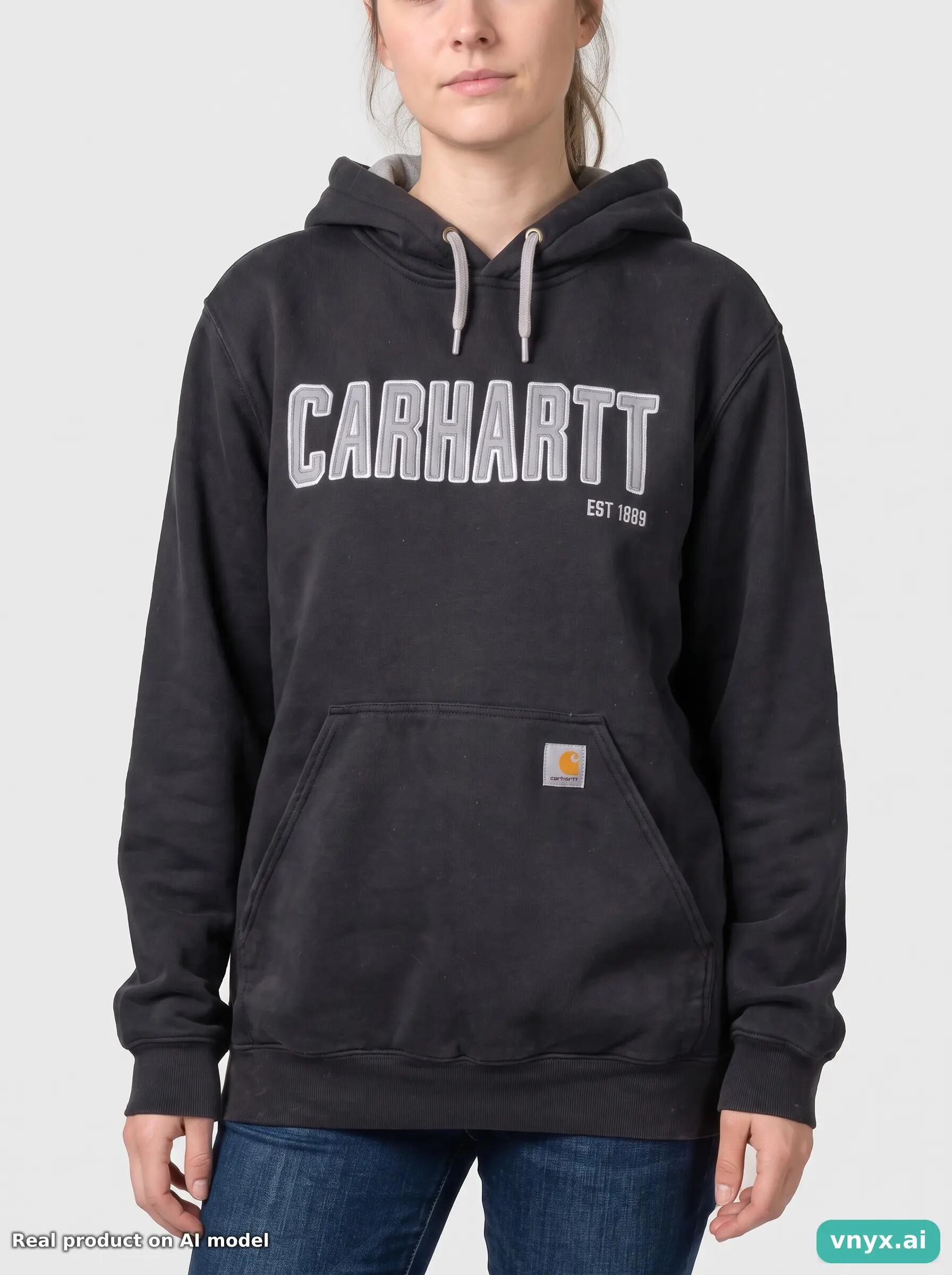 Second Life - Vintage Carhartt Charcoal Hoodie Women M 6/6