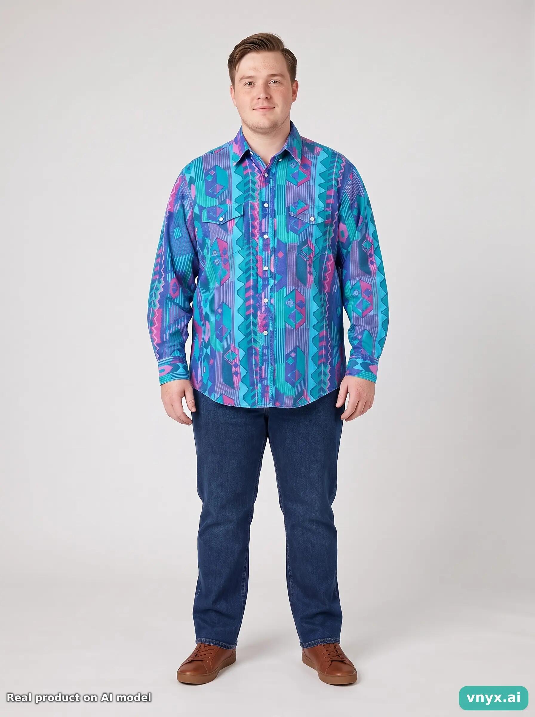 Second Life - Vintage Wrangler Turquoise Casual Shirt Men L 6/6