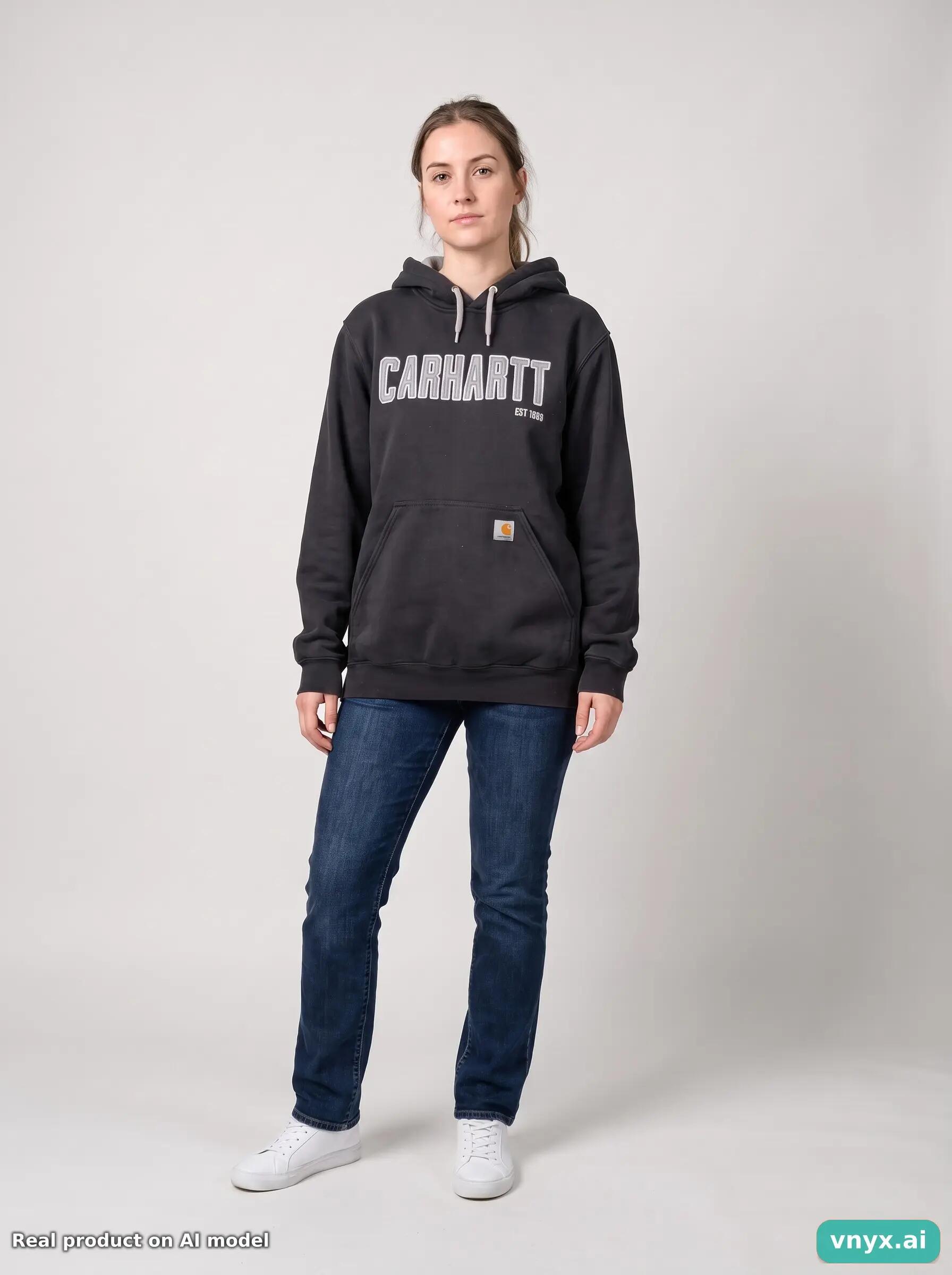 Second Life - Vintage Carhartt Charcoal Hoodie Women M 5/6