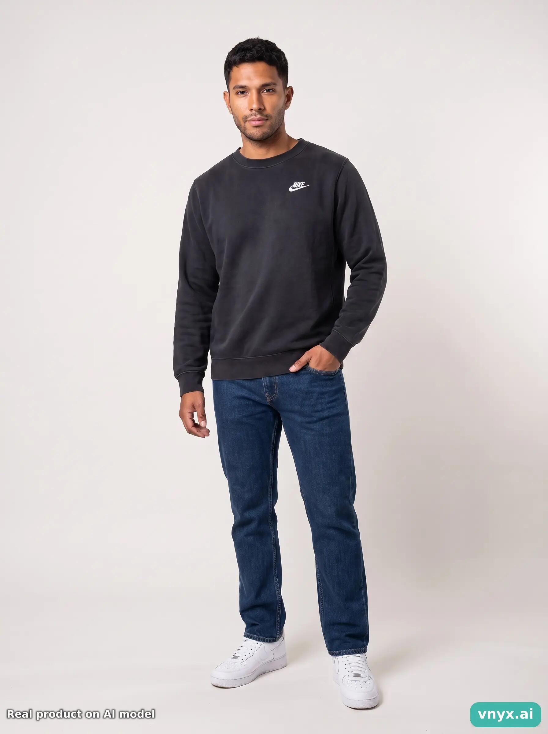 Second Life - Vintage Nike Black Sweatshirt Men M 6/6
