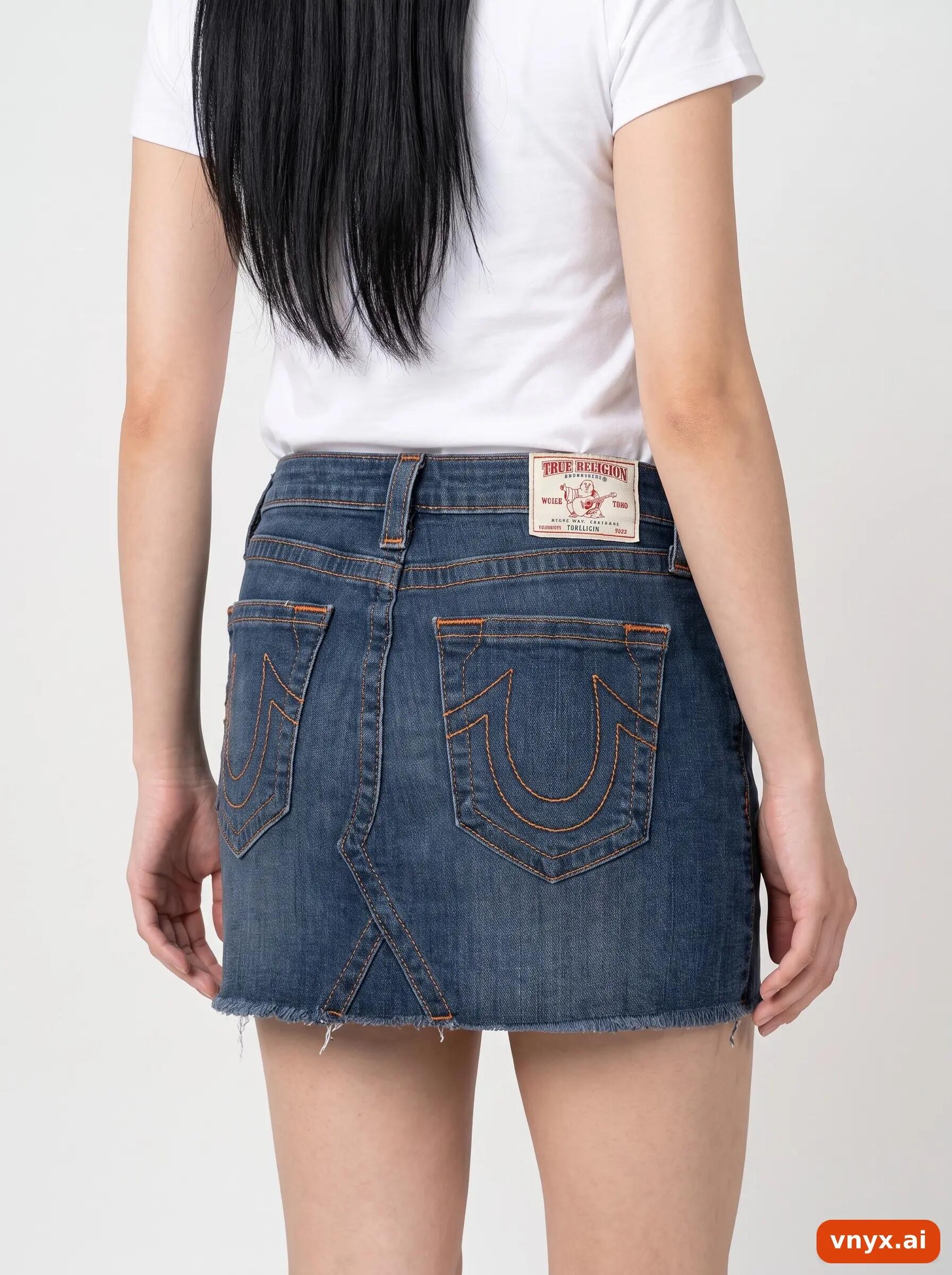 Second Life - Vintage True Religion Blue Mini Skirt Women W30 5/6