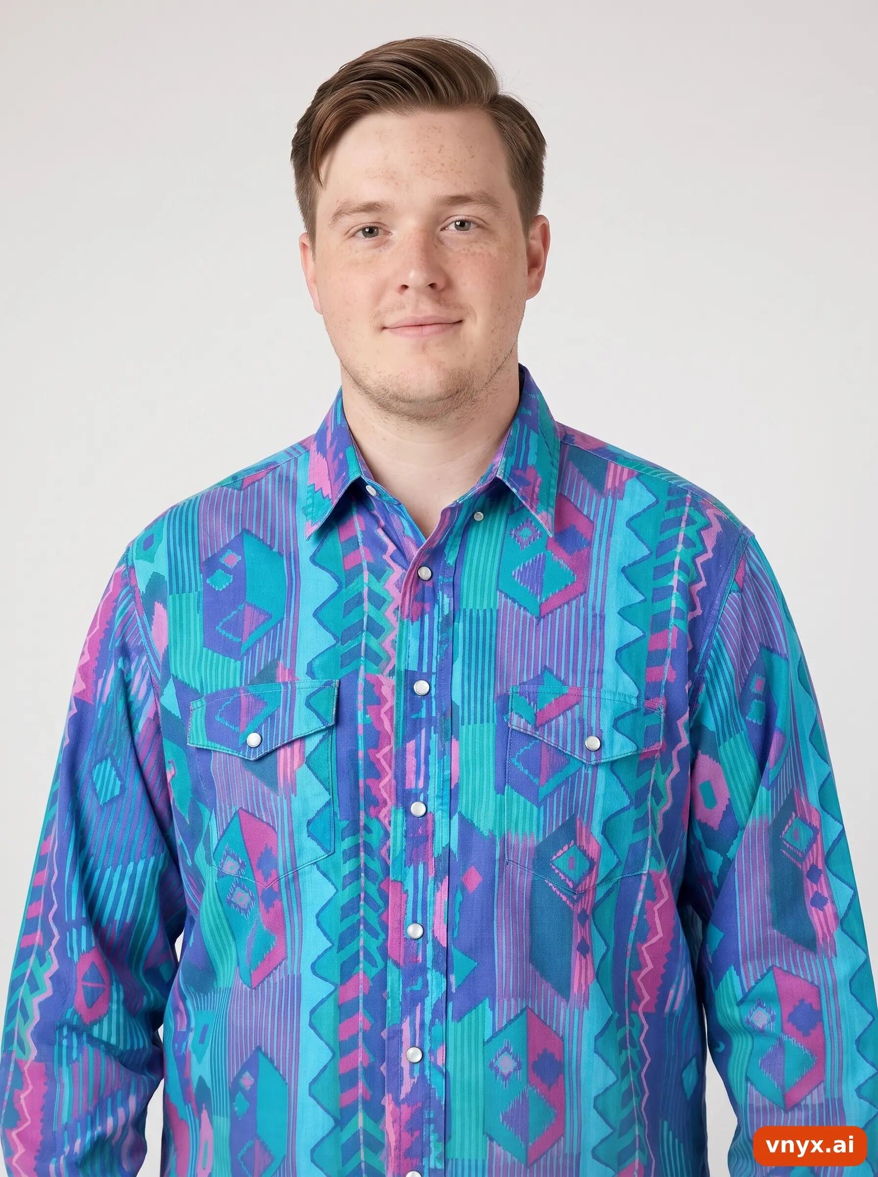 Second Life - Vintage Wrangler Turquoise Casual Shirt Men L 5/6