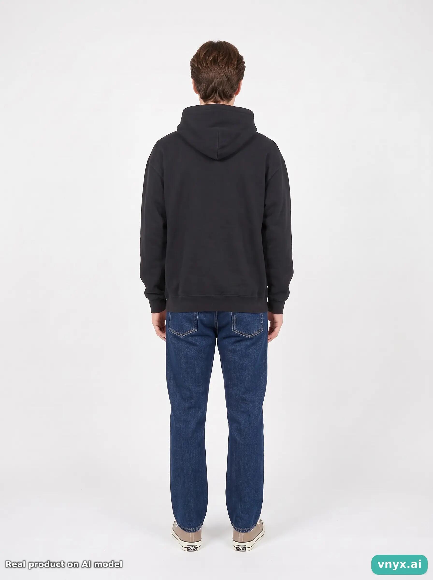 Second Life - Vintage Gildan Deep Black Hoodie Men L 4/6