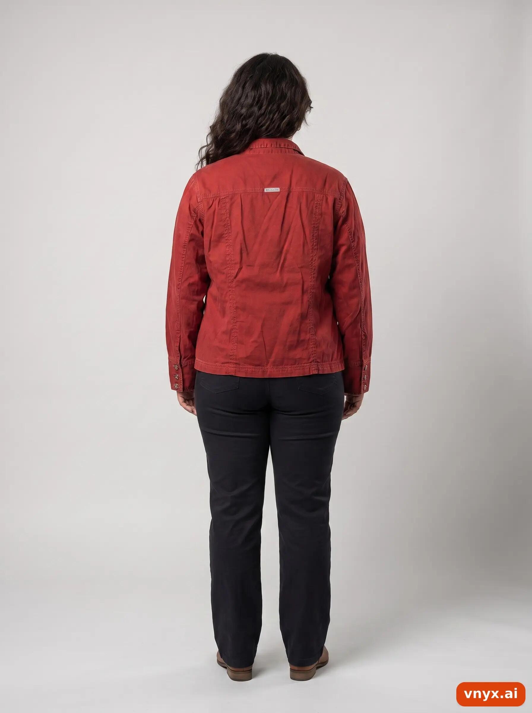 Second Life - Vintage Columbia Sportswear Deep Red Denim Jacket Women L 4/6