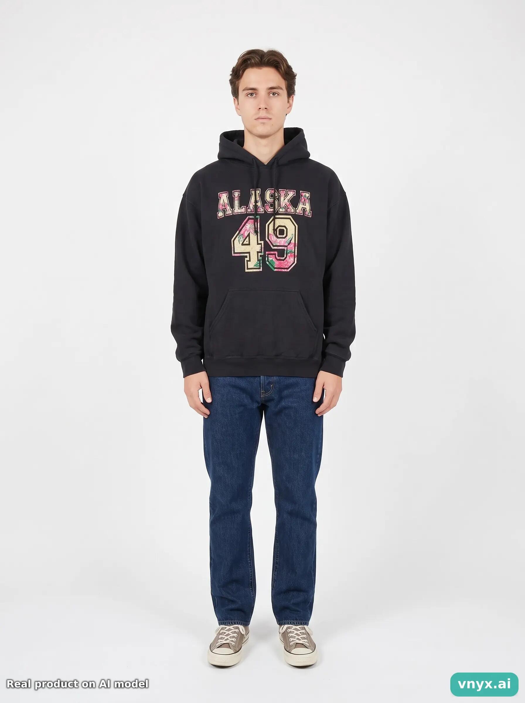 Second Life - Vintage Gildan Deep Black Hoodie Men L 3/6
